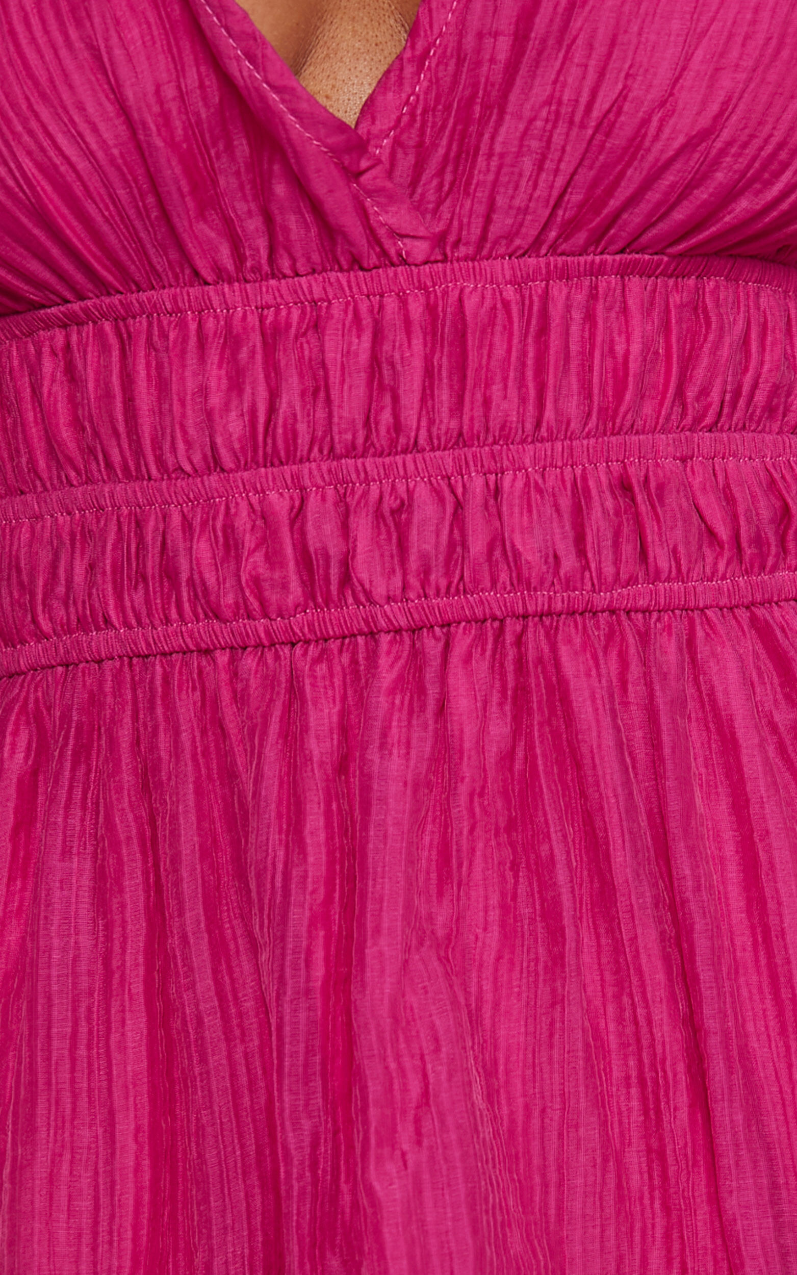 Phillipa Mini Dress - V Neck Dress in Hot Pink