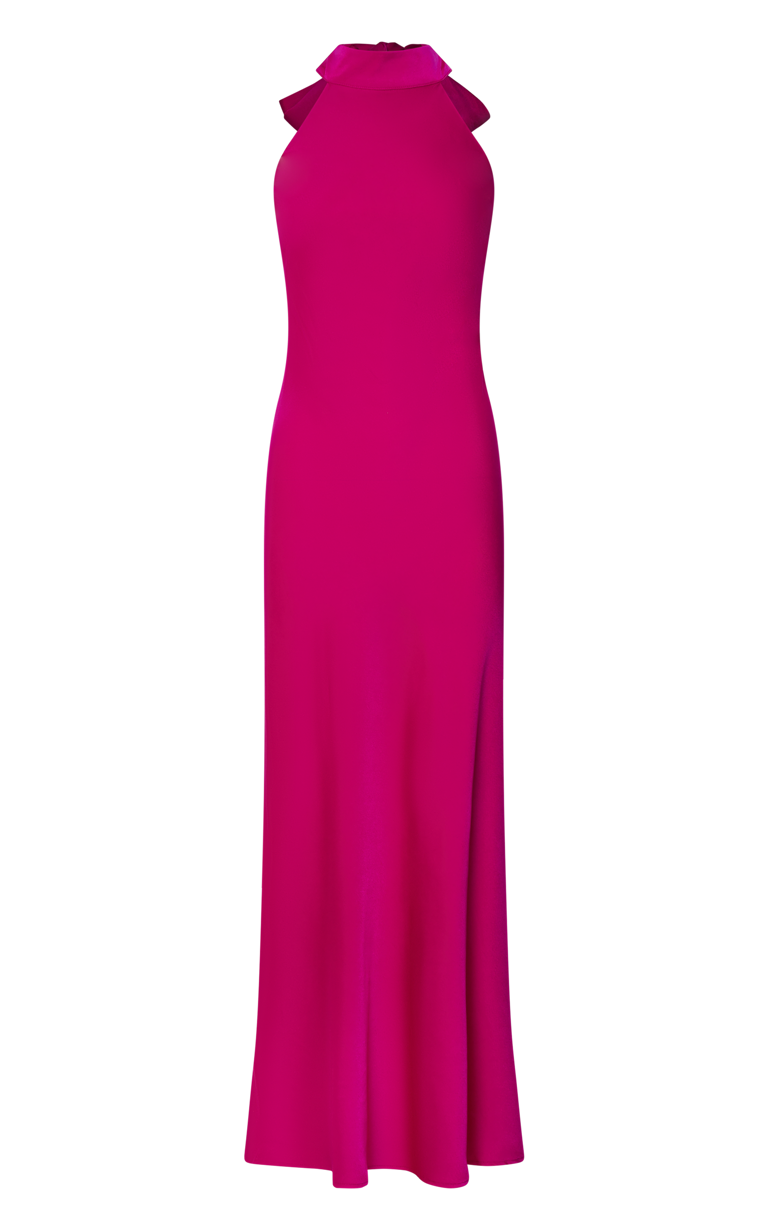 Alycia Maxi Dress - High Neck Tie Back Slip in Pink