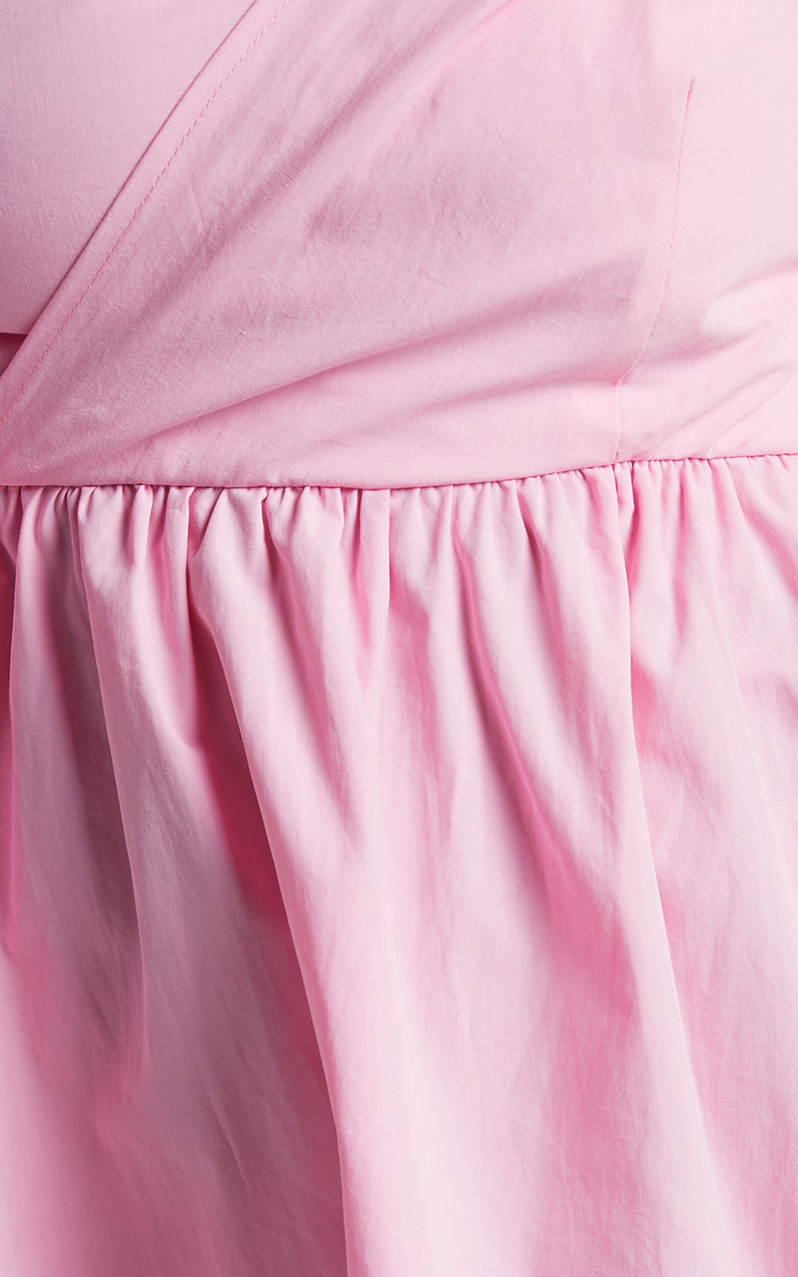 Sula Mini Dress - Asymmetric Off One Shoulder Puff Sleeve Dress in Pink