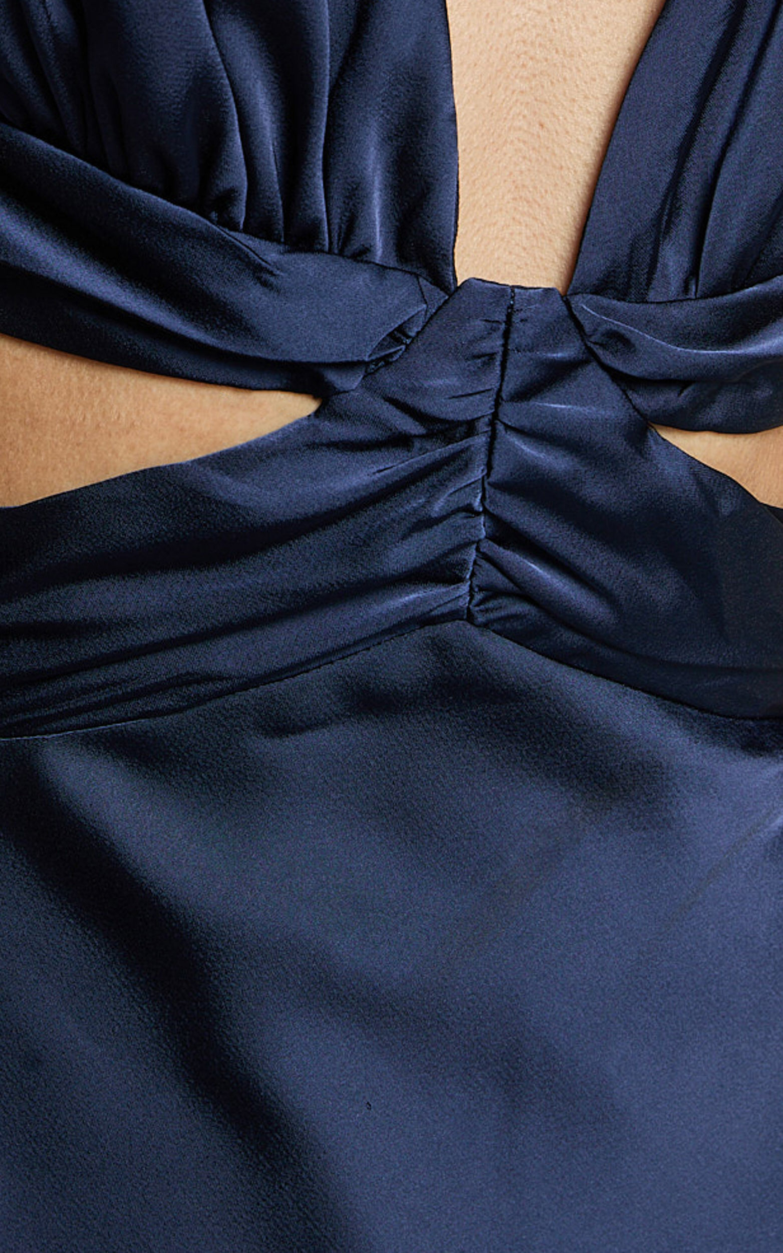 Adora Maxi Dress - V Neck Cut Out Dress in Navy