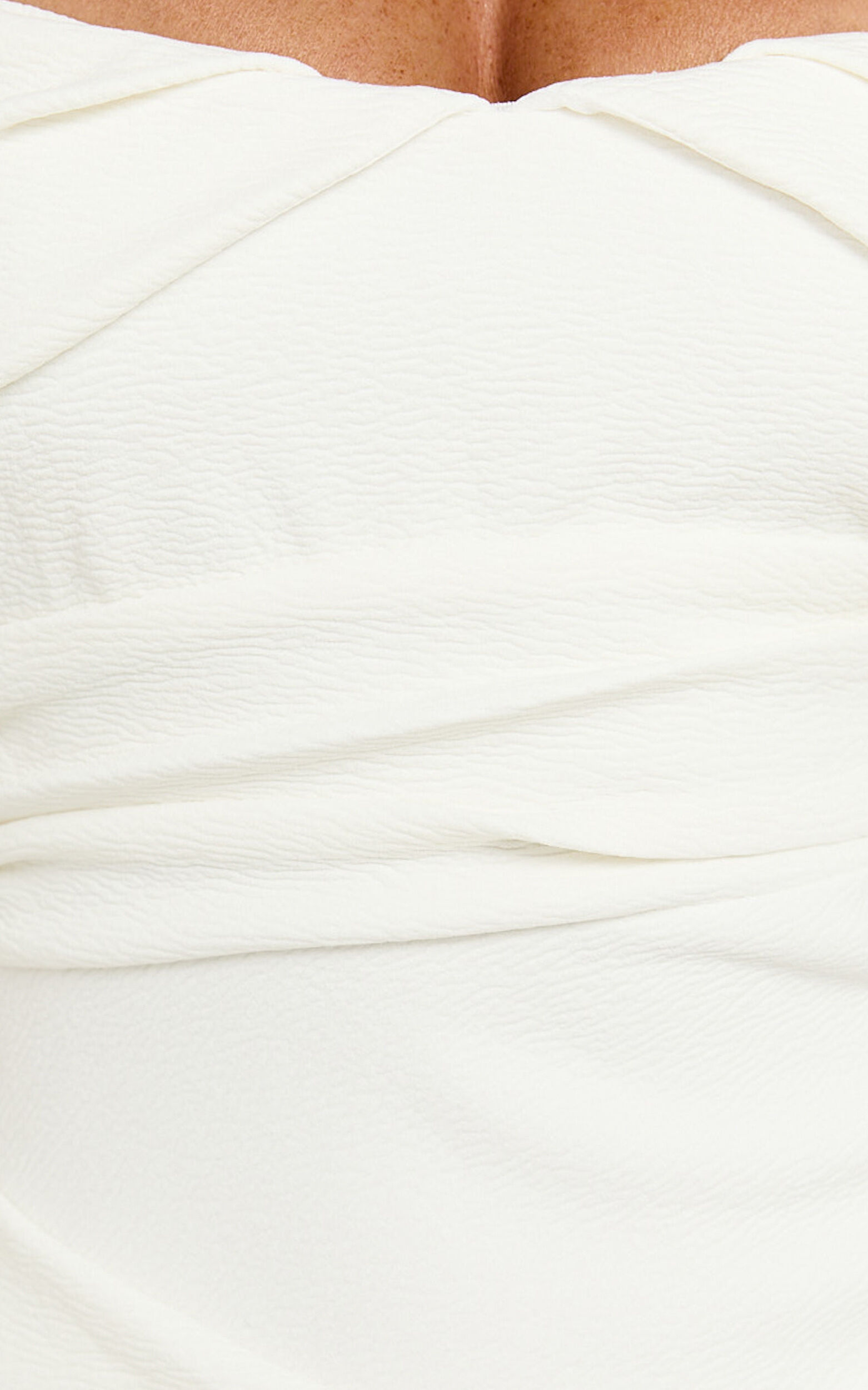 Noraly Midi Dress - Off The Shoulder Slip Dress in White