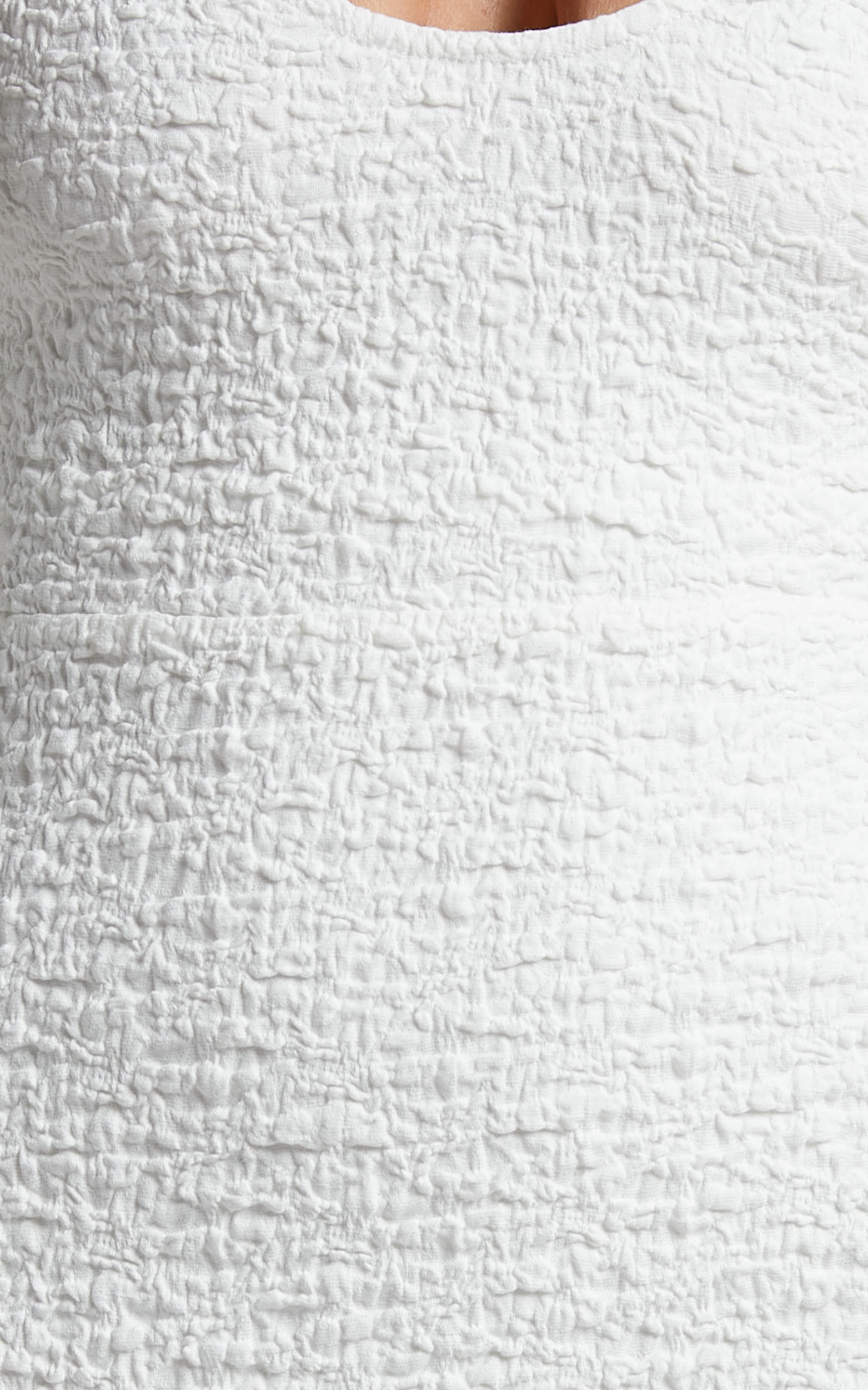 Novida Midi Dress - Textured Bodycon Dress in White