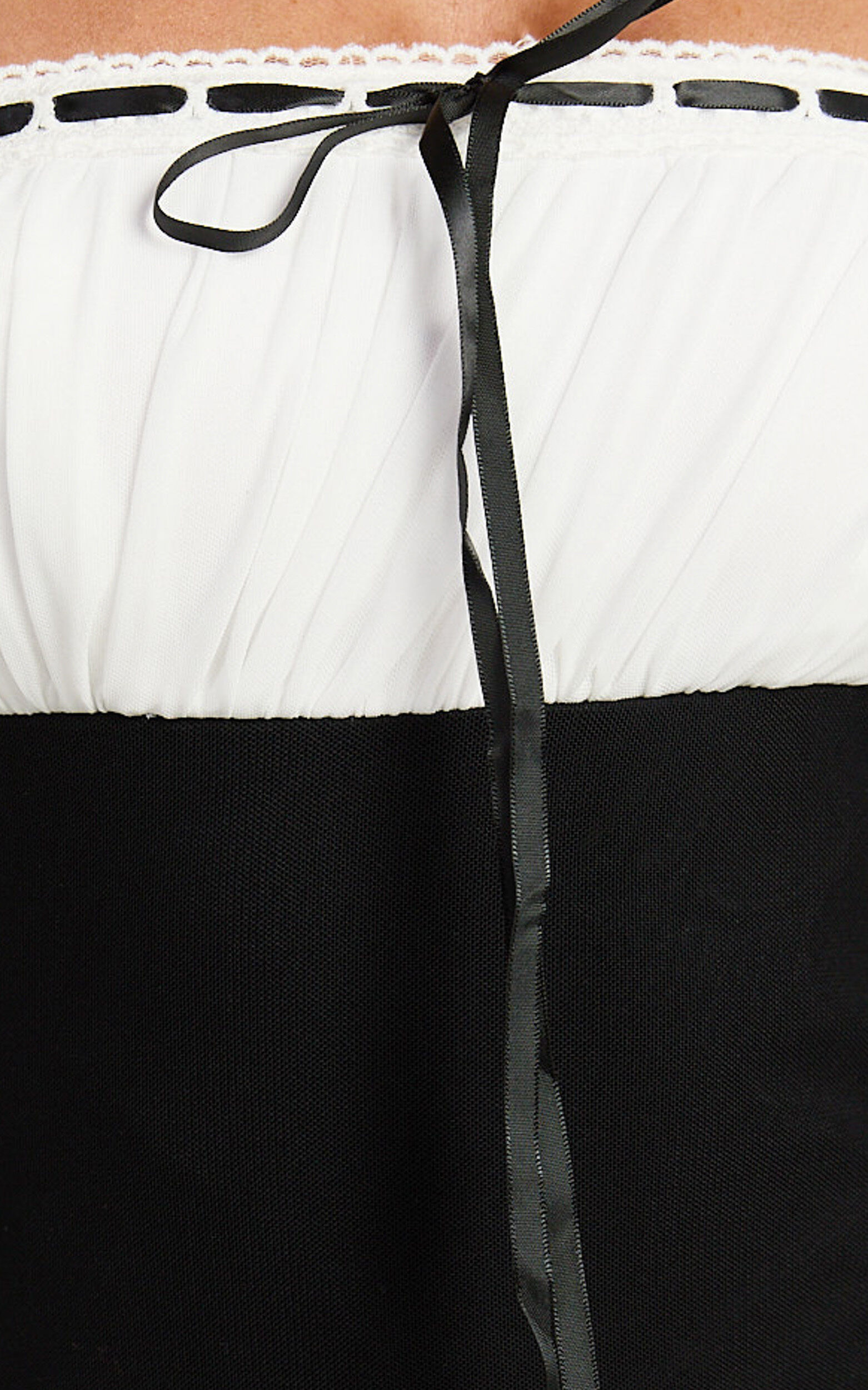 Emelia Midi Dress - Strappy Straight Neck Ruched Bust Dress in Black