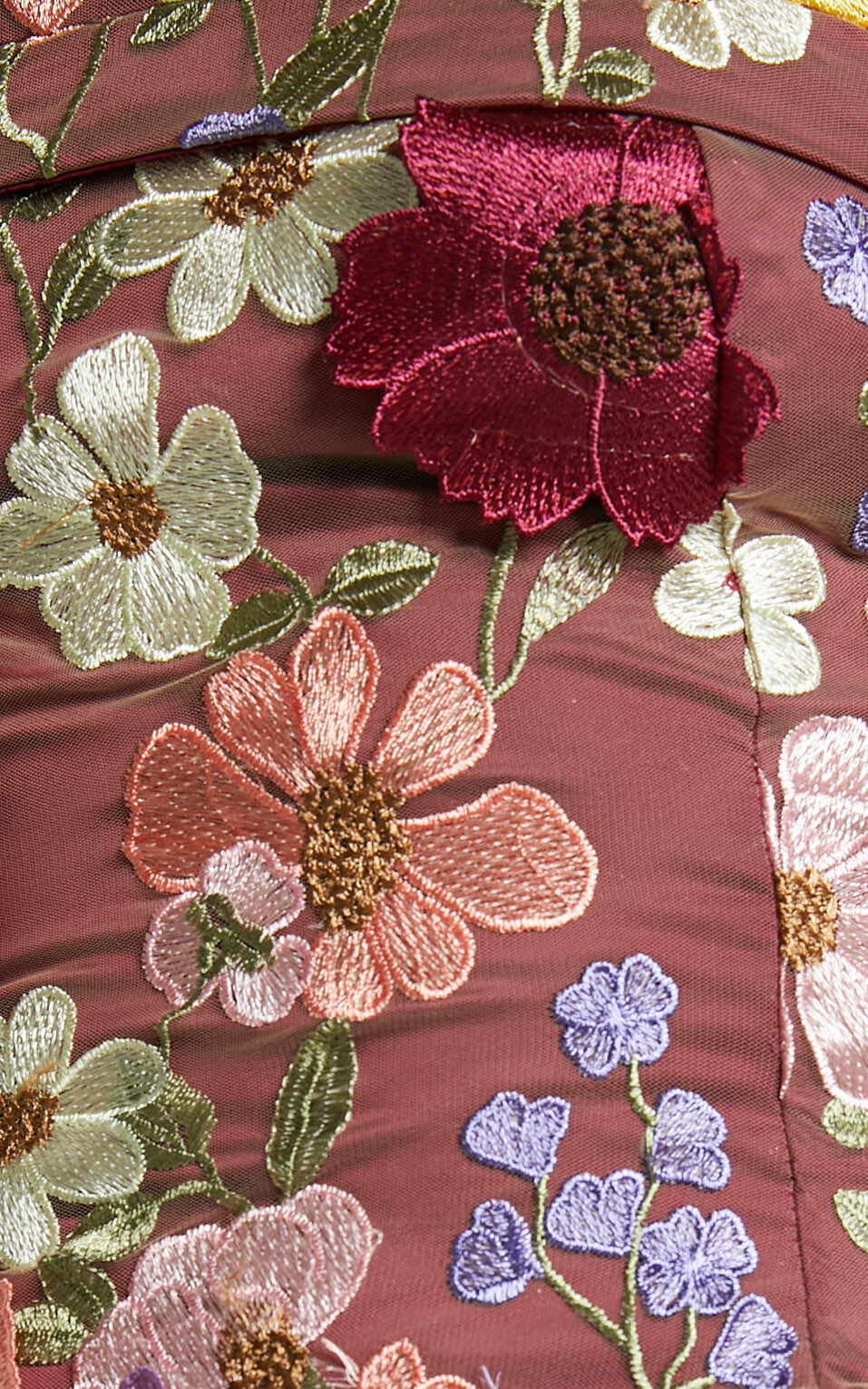 Wren Mini Dress - Strapless Bodycon Garden Flowers Dress in Burgundy