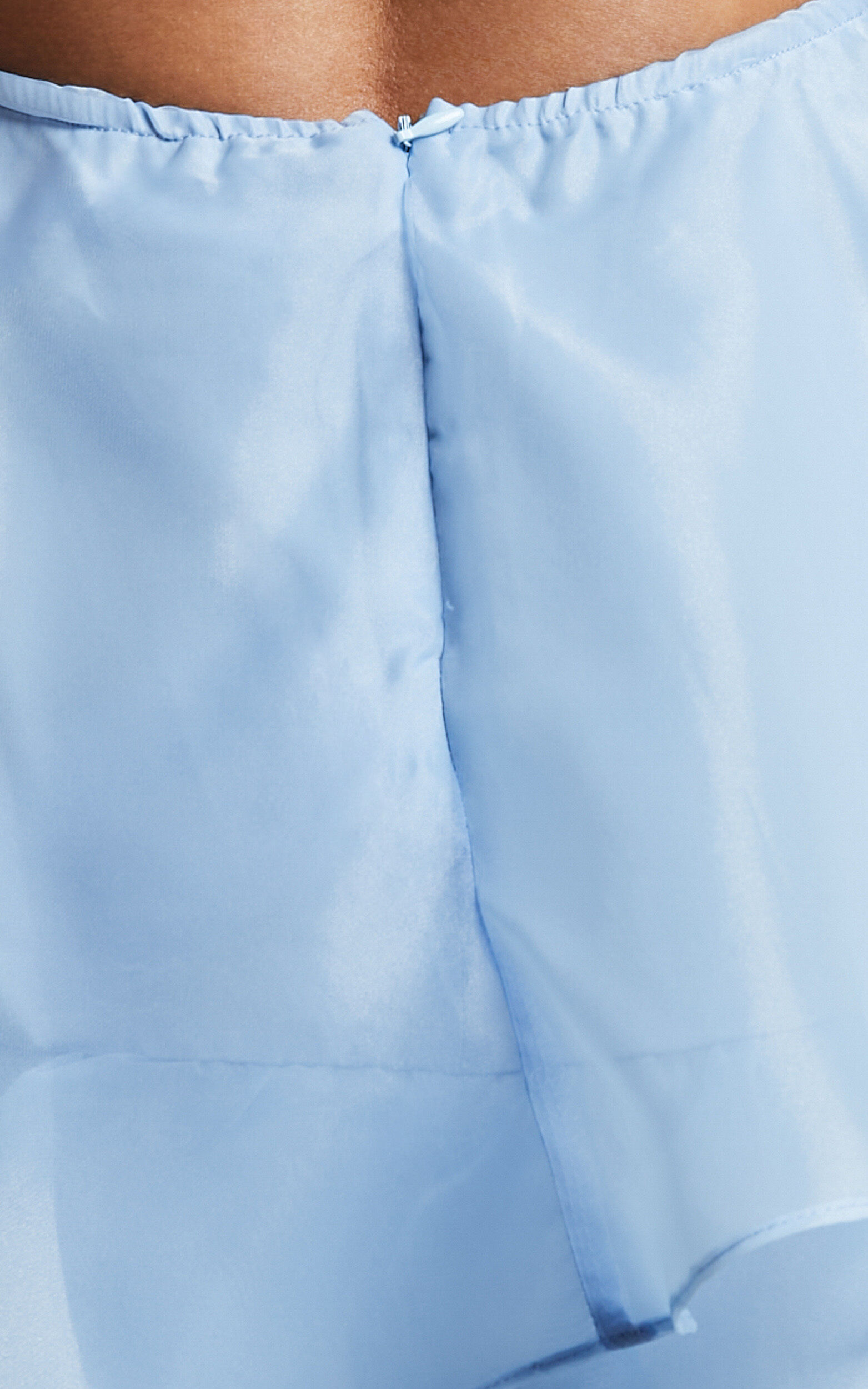 Cindy Midi Dress - Layered Skirt Dress in Pale Blue