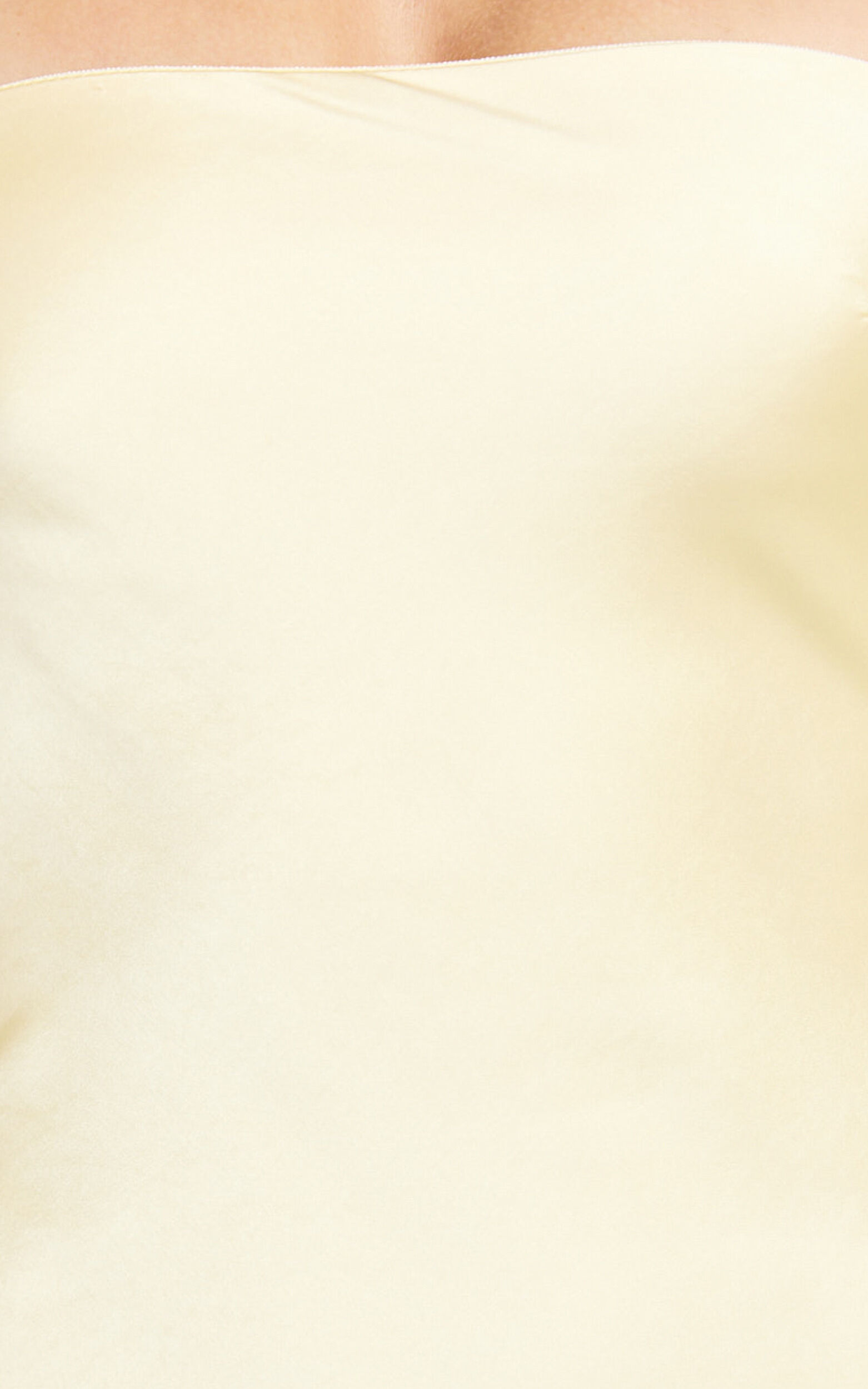 Charlita Maxi Dress - Strapless Cowl Back Satin Dress in Butter Yellow