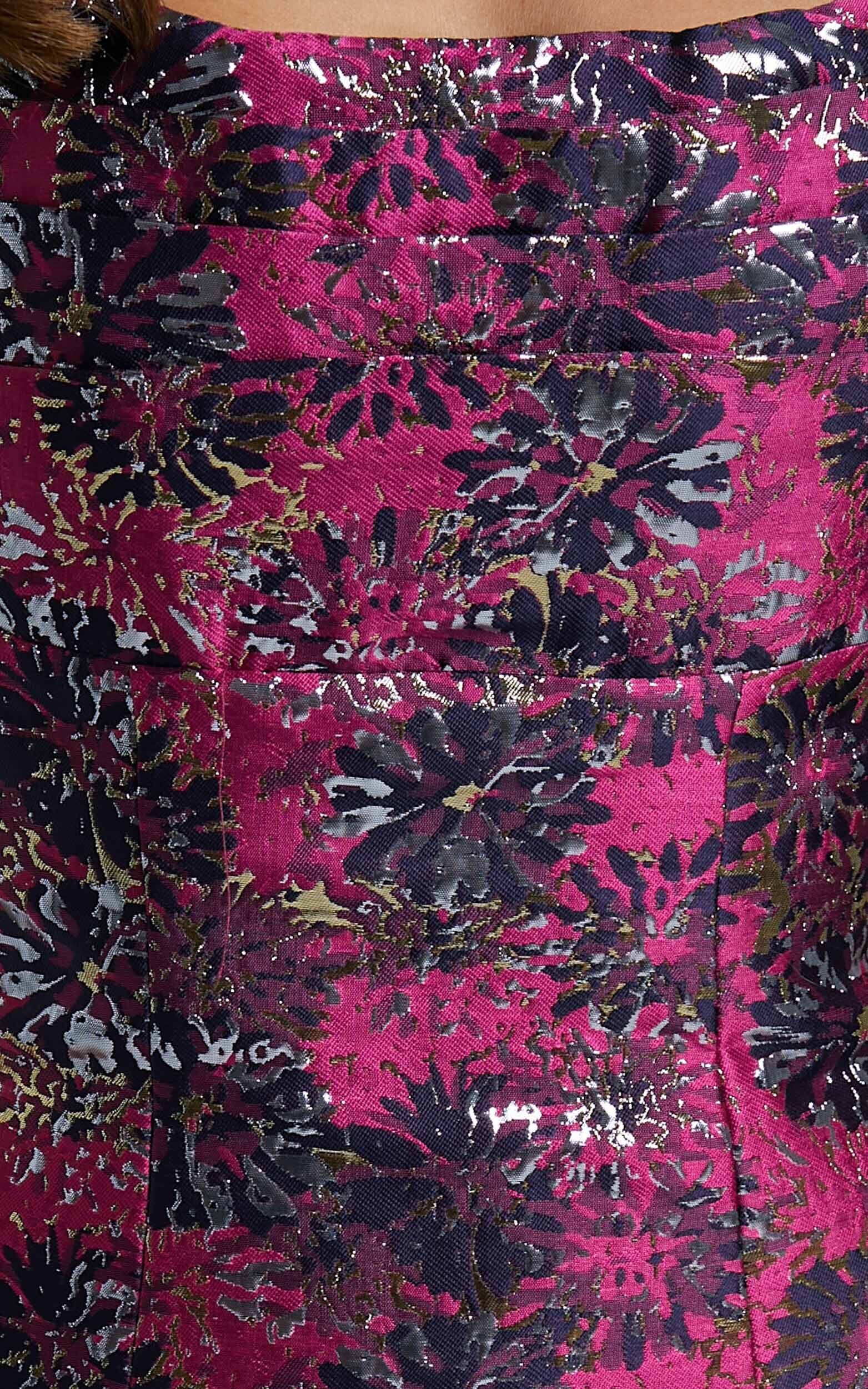 Brailey Rae Mini Dress - Pleated Bust Front Split Dress in Pink Floral