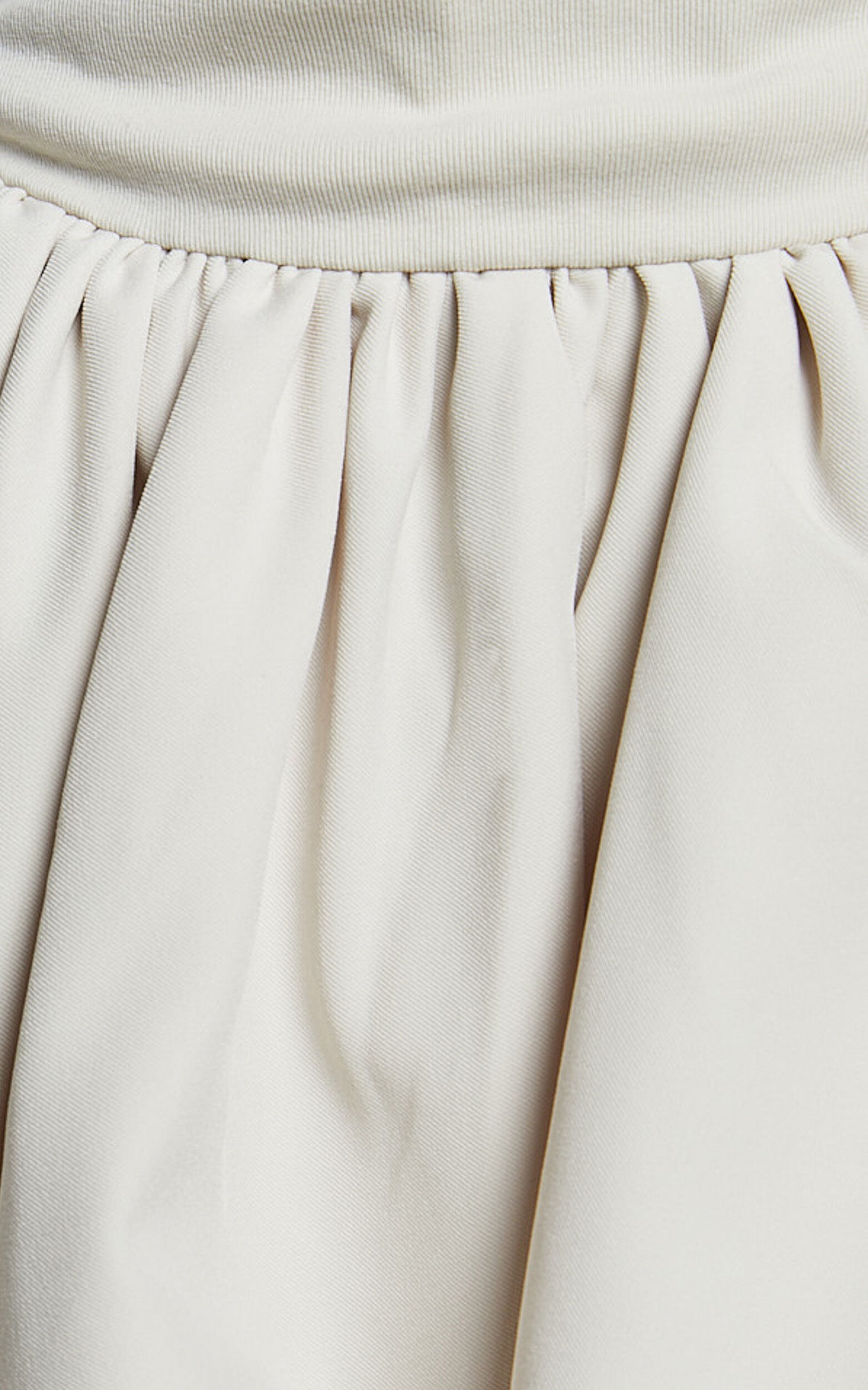 Bridgette Mini Dress - Straight Neck Sleeveless Bubble Hem Dress in Cream