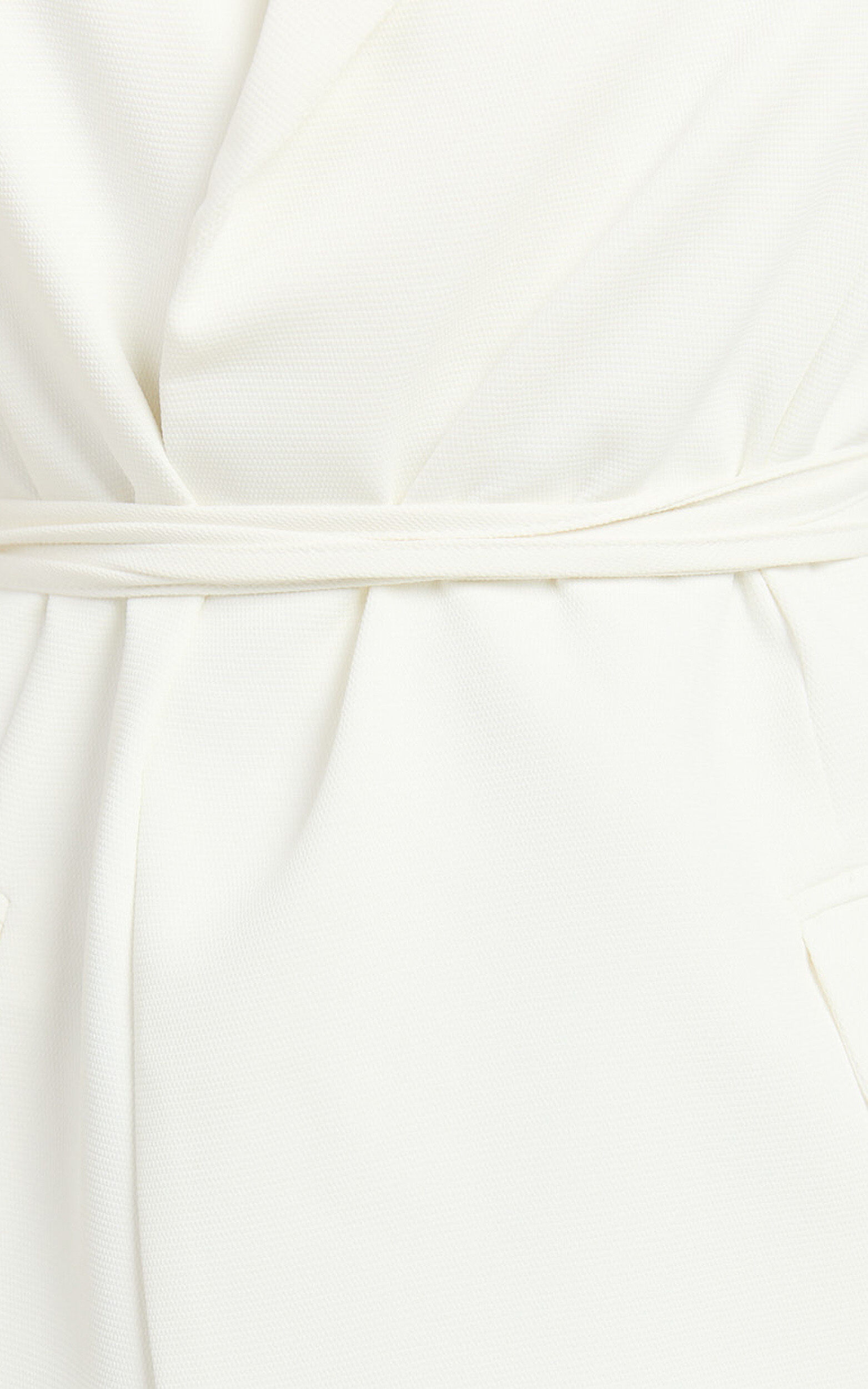 Romeo Mini Dress - Front Tie Collared Flap Pocket Dress in White