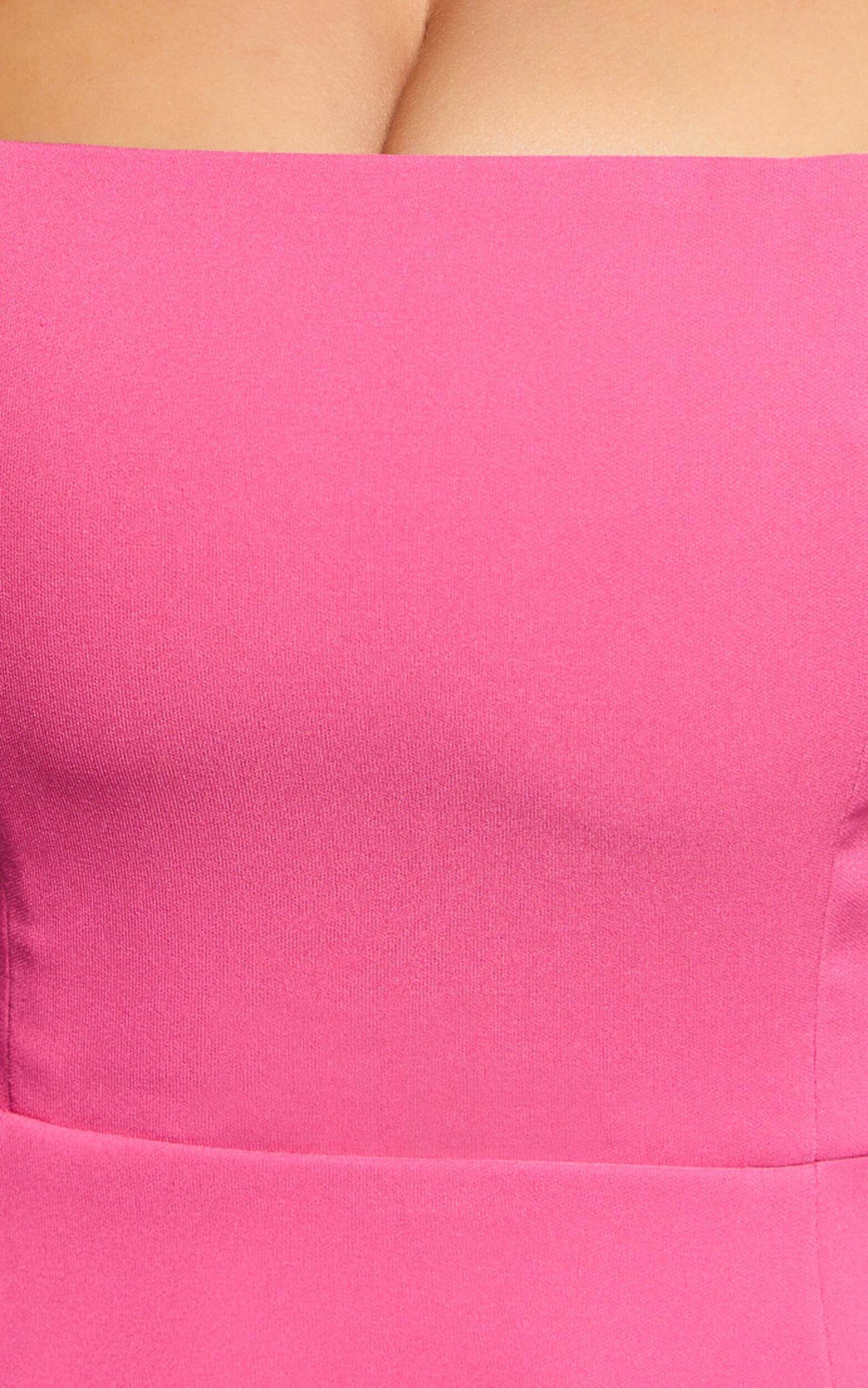 Katia Mini Dress - Strappy Corset A Line Dress in Pink