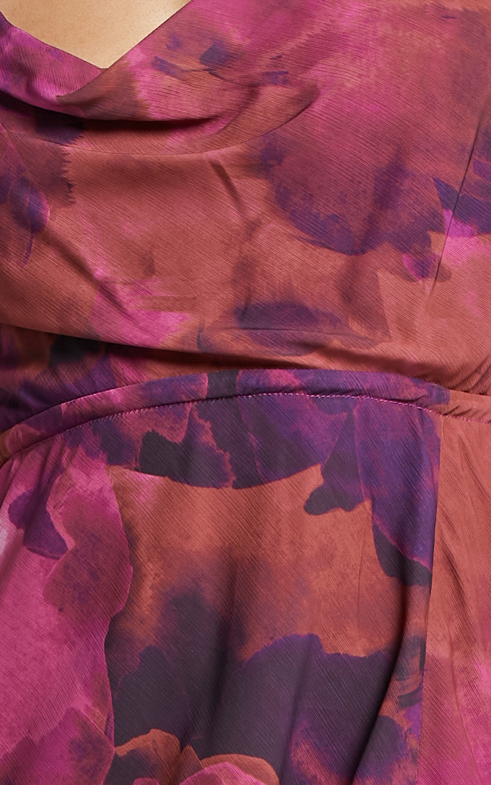 Keira Midi Dress - Draped Off the Shoulder Dress in Electric Cloud - Purple