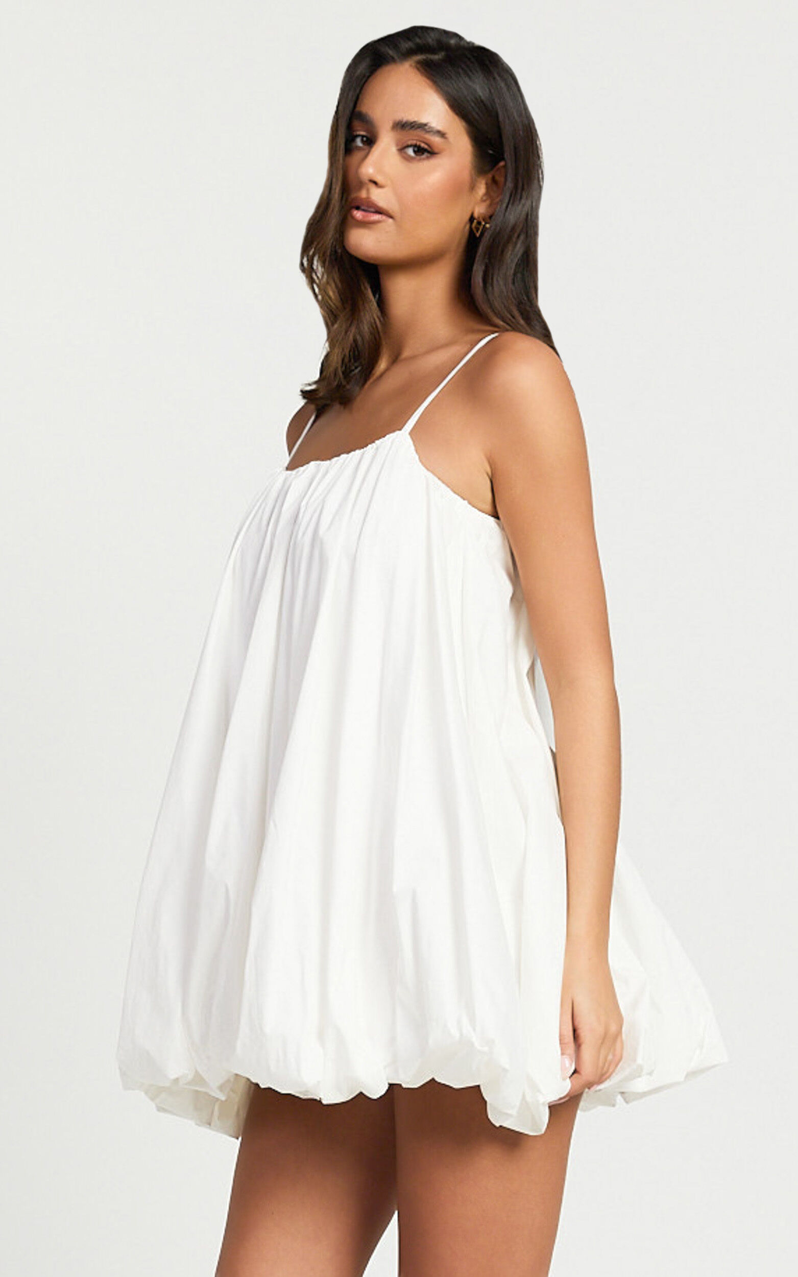 Marites Mini Dress - Bubble Mini Dress in White