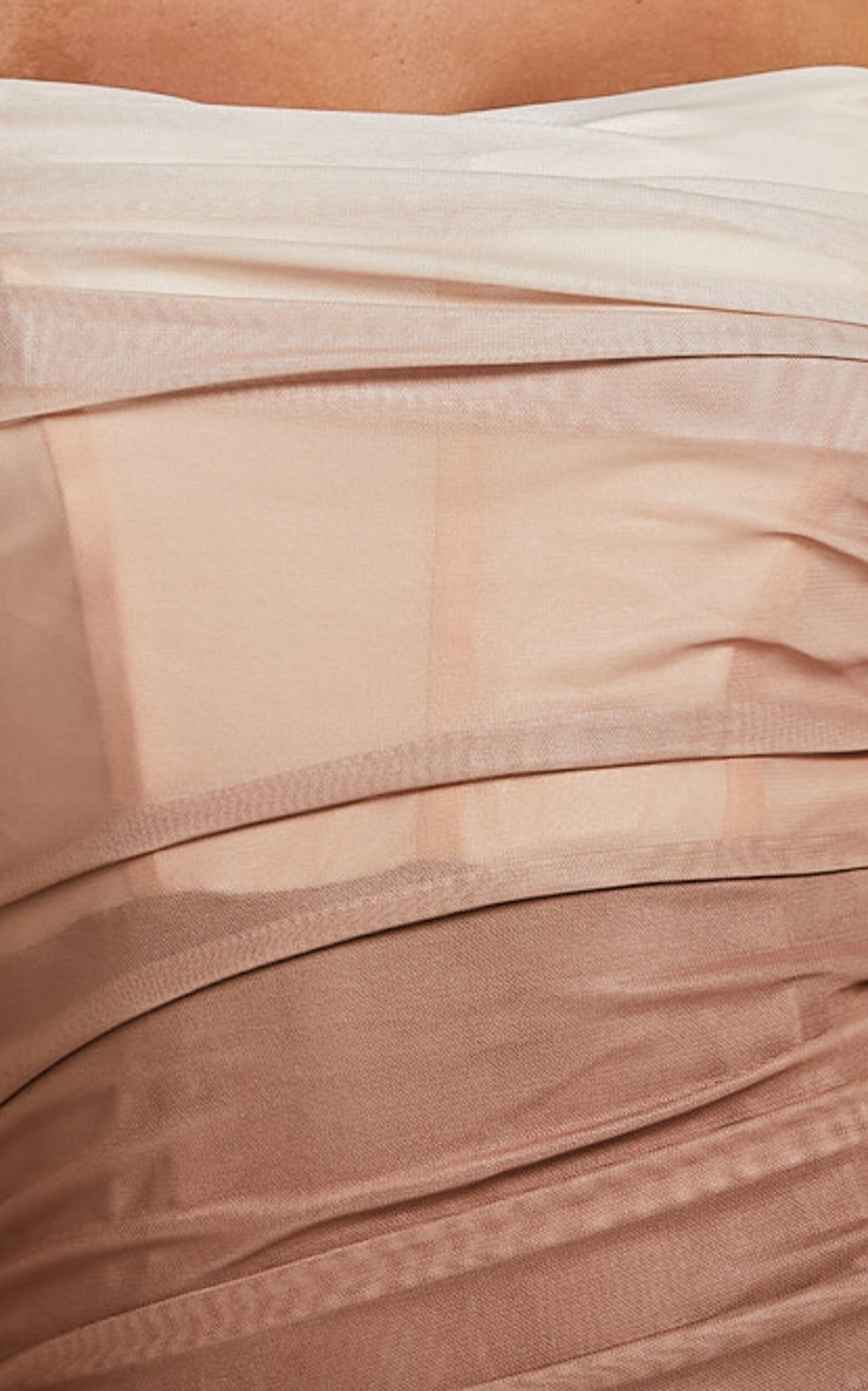 Aldine Midi Dress - Ombre Mesh Bodycon Dress in Chocolate