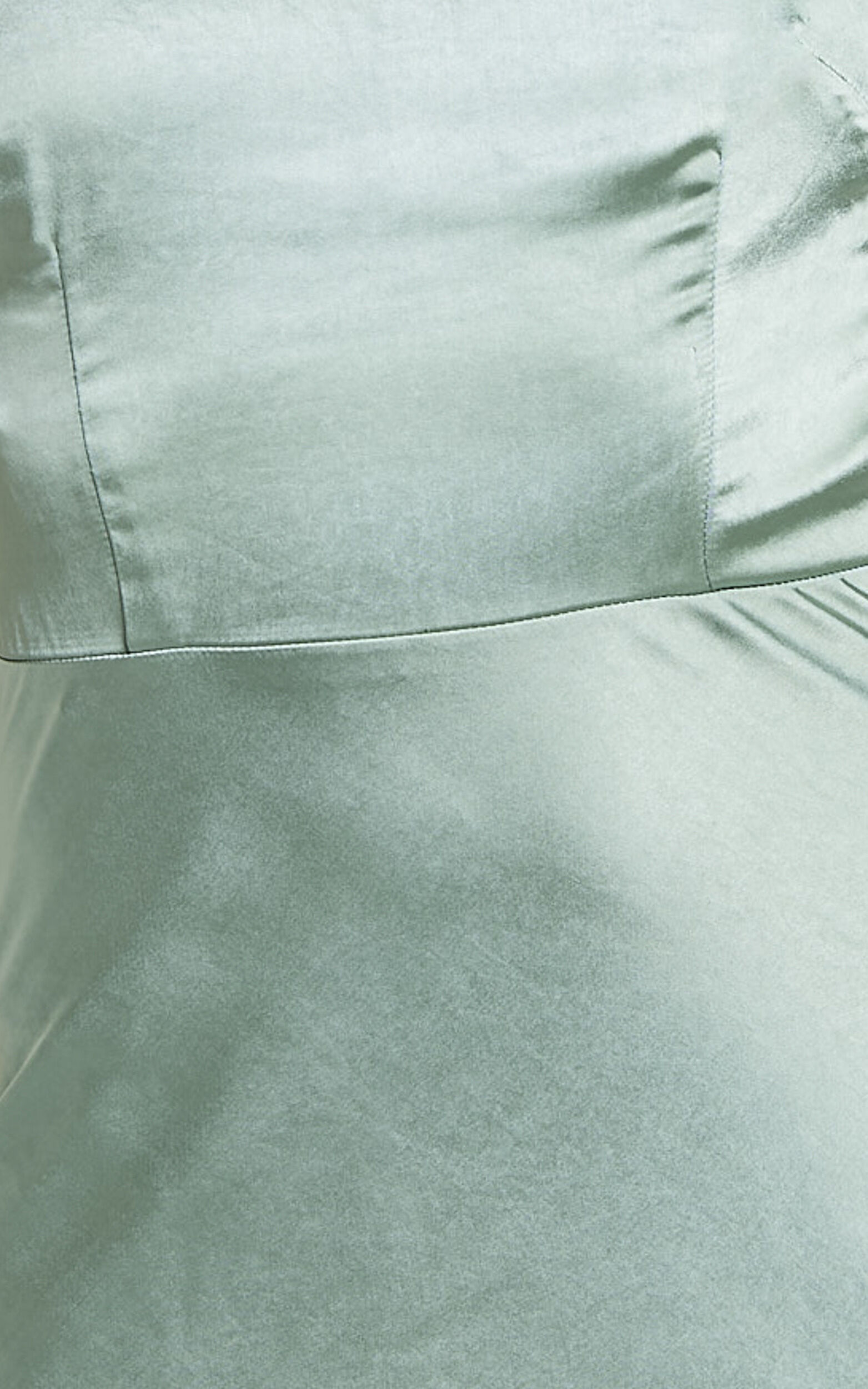 Cleo Midi Dress - One Shoulder Ruffle Detail Satin Dress in Sage