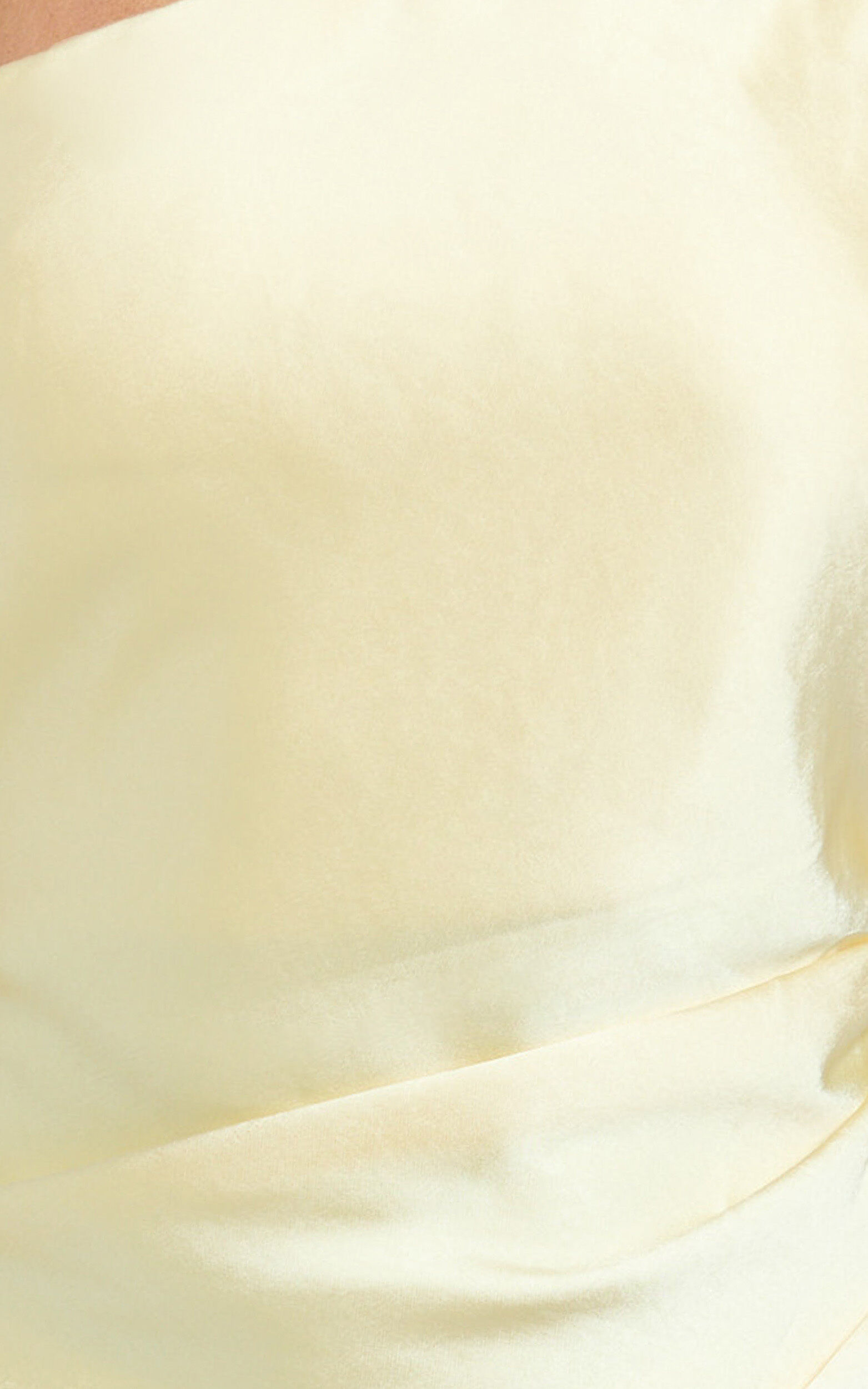 Isla Maxi Dress - Satin One Shoulder Side Split Dress in Lemon