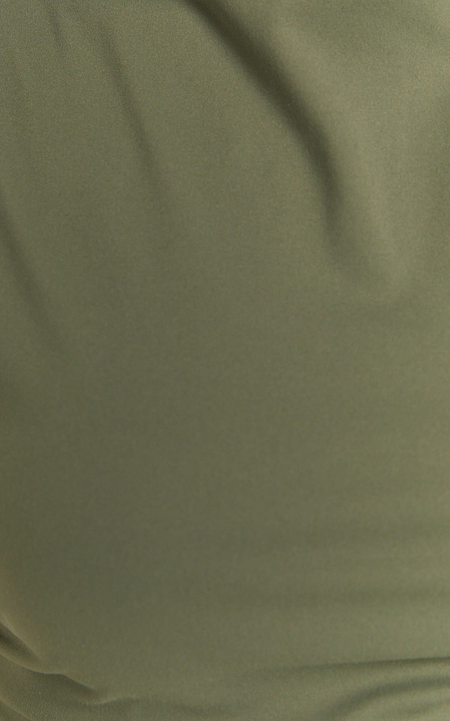 Carleigh Mini Dress - High Neck Ruched Bodycon Dress in Olive