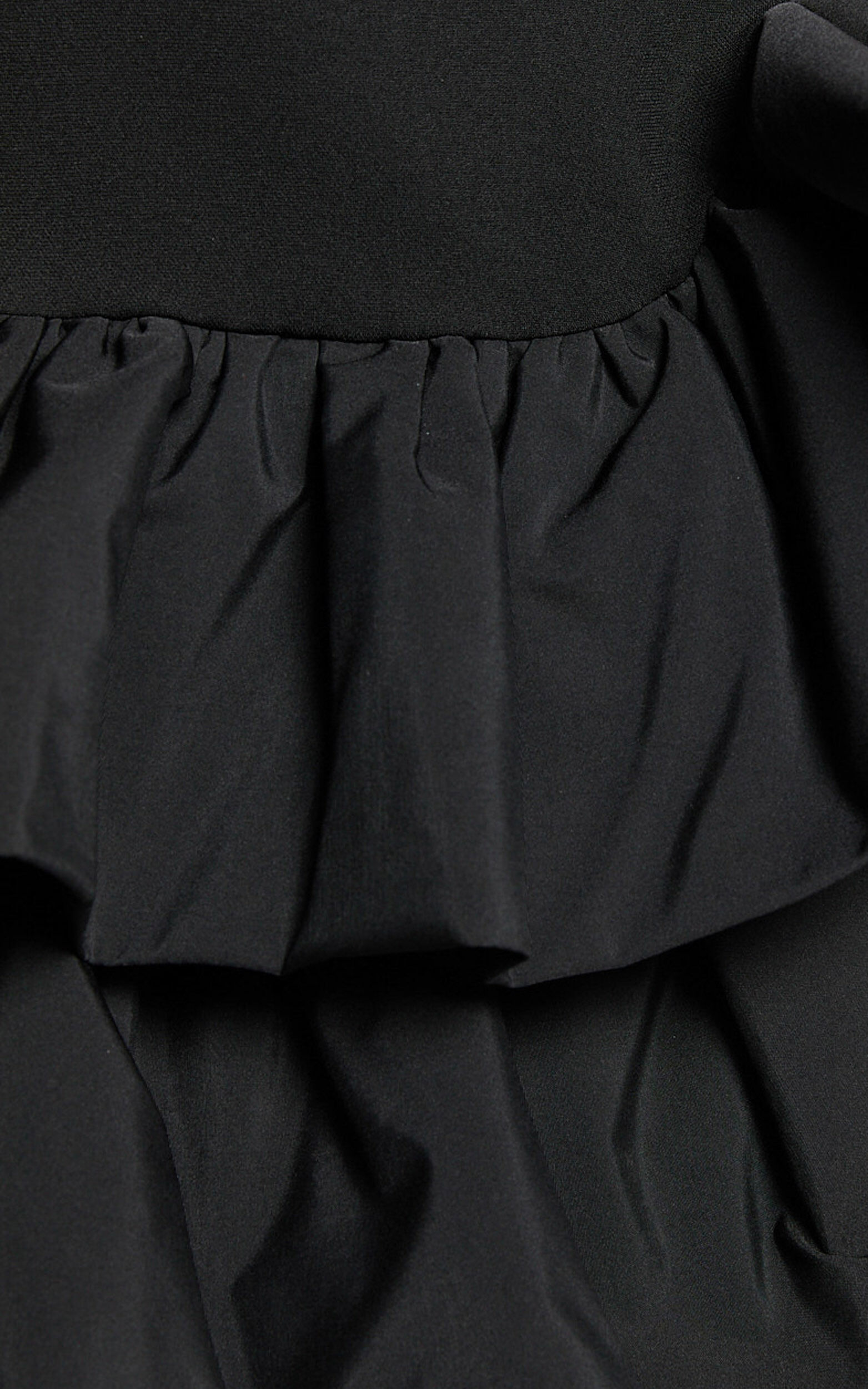 Beatrice Mini Dress - Contrast Strapless Ruffle Tiered Dress in Black