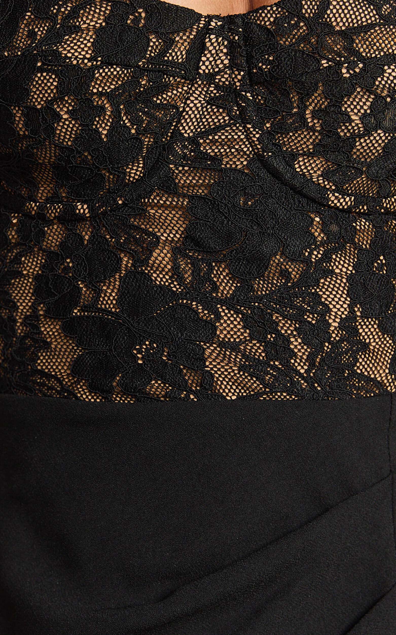 Janet Midi Dress - Strapless Sweetheart Draped Skirt Dress in Black