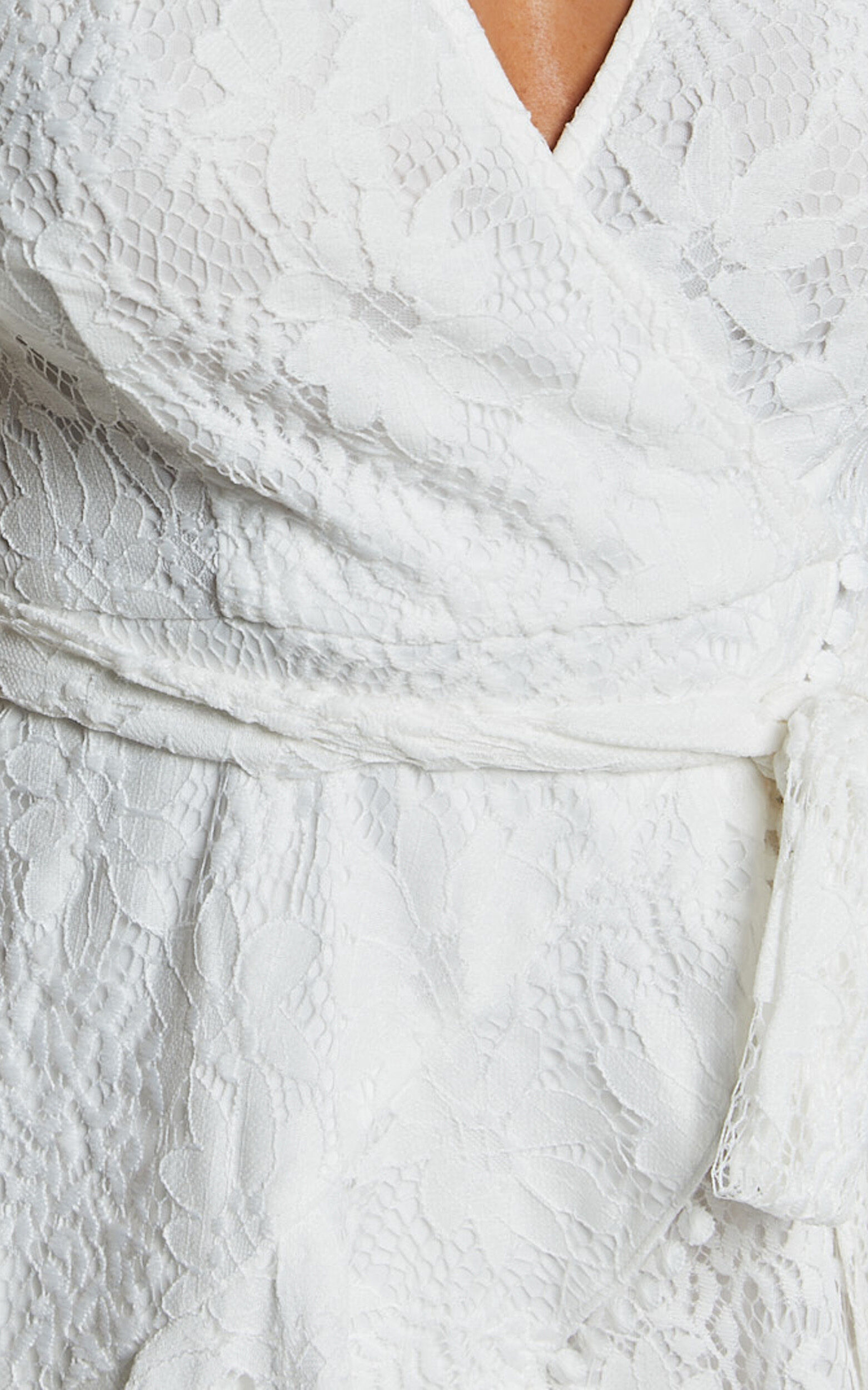 Andi Mini Dress - V Neck Short Sleeve Wrap Dress in White