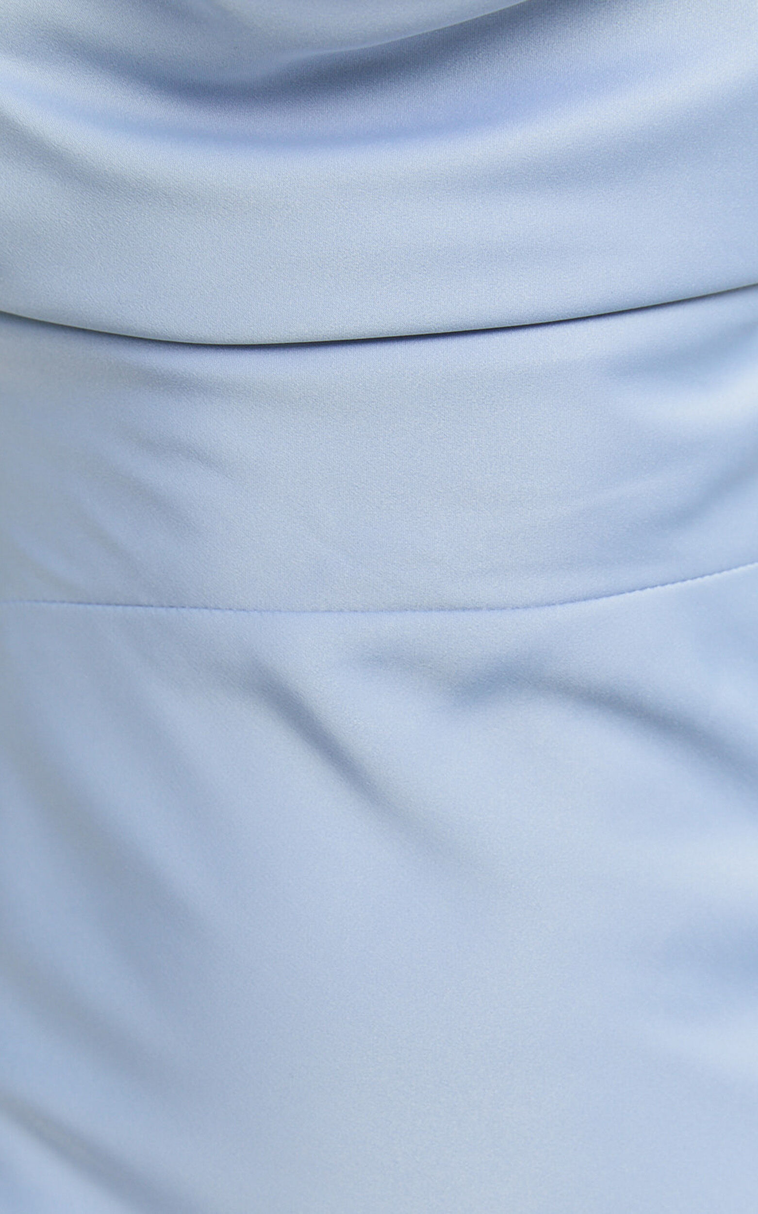 Soft Petal Midi Dress - Cowl Crossover Back Dress in Cornflower Blue