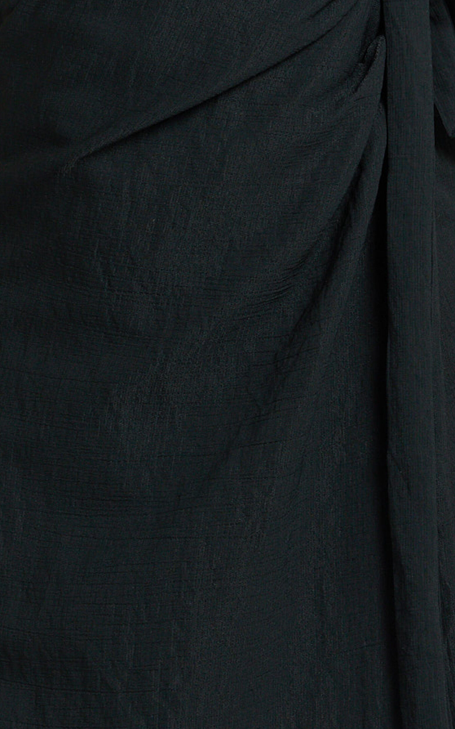 Robbie Midi Dress - Plunge Halter Midi Wrap Dress in Black