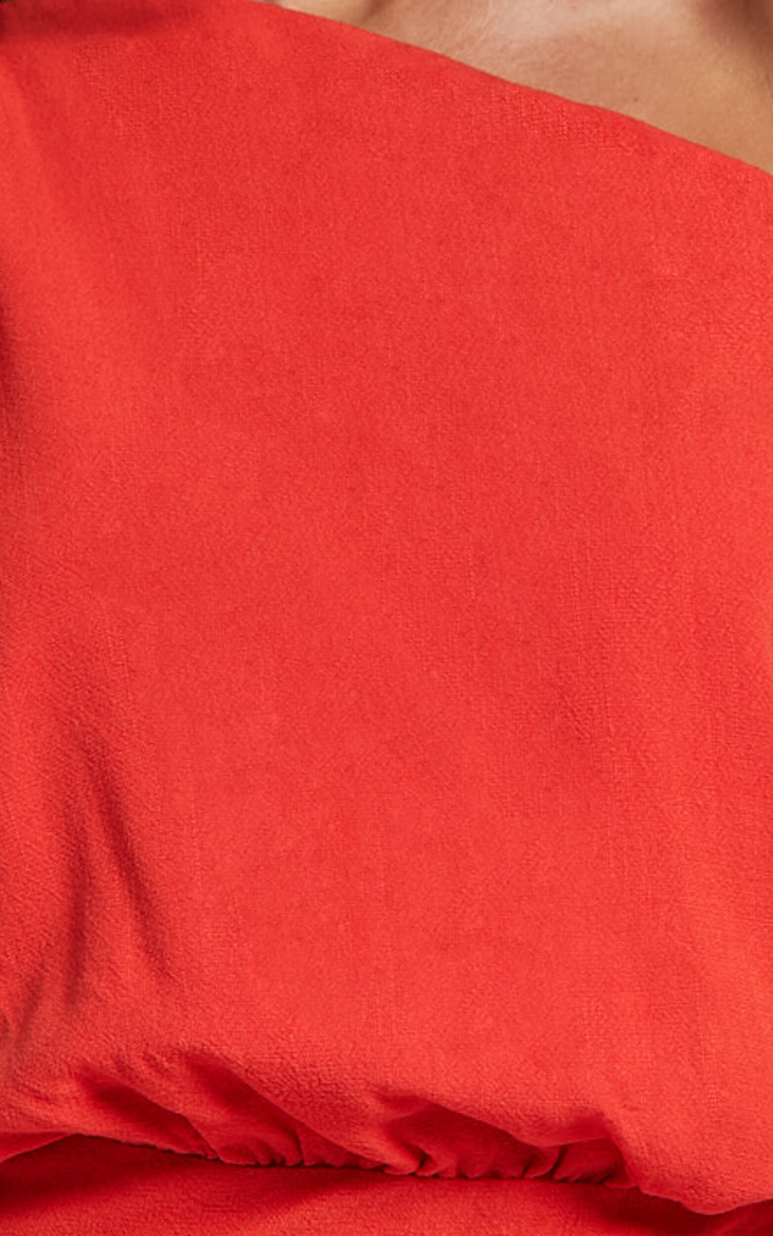 Jacqueline Midi Dress - Linen One Shoulder Dress in Sunset