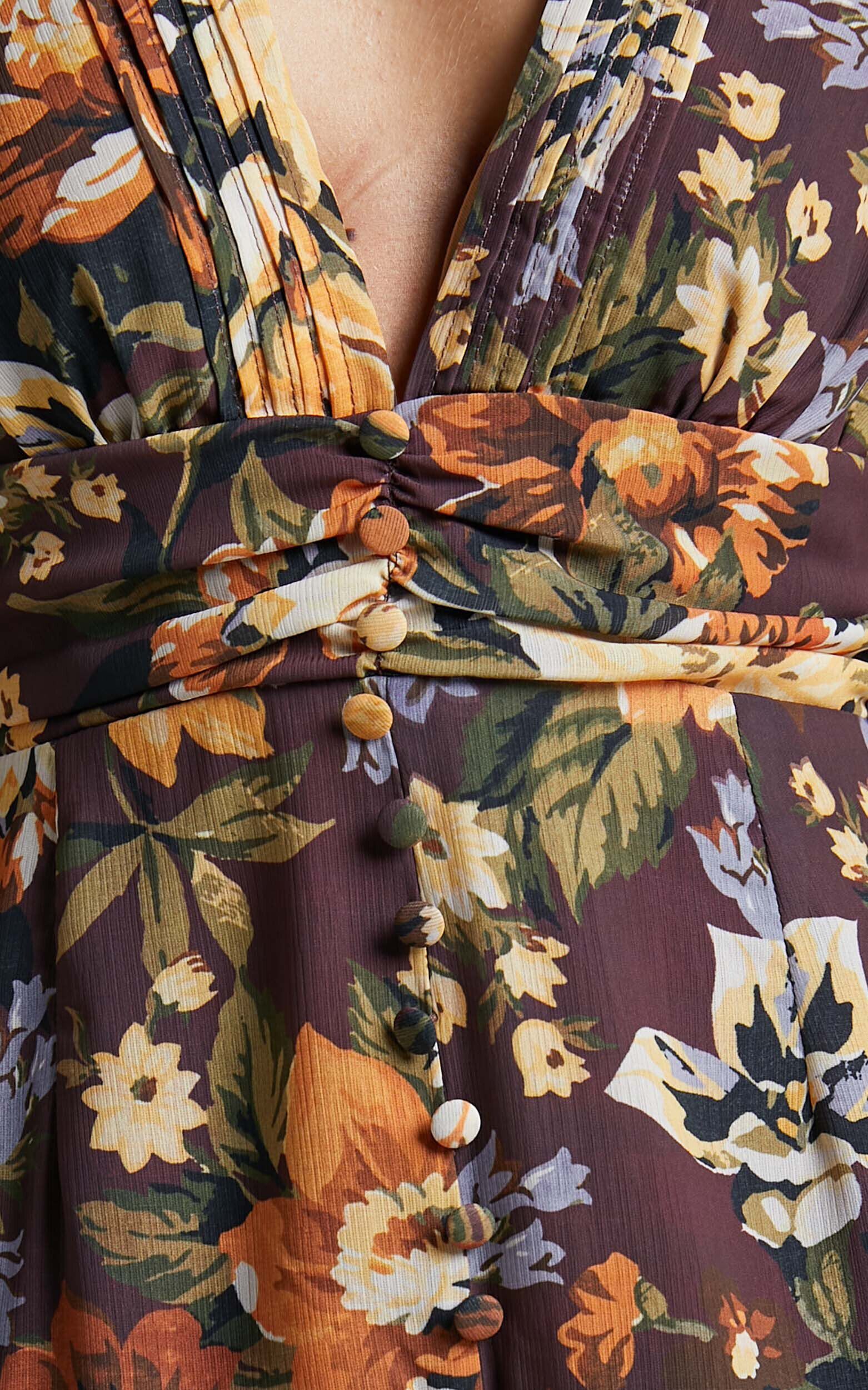 Lorelei Maxi Dress - V Neck Balloon Sleeve Dress in Indulgent Bloom