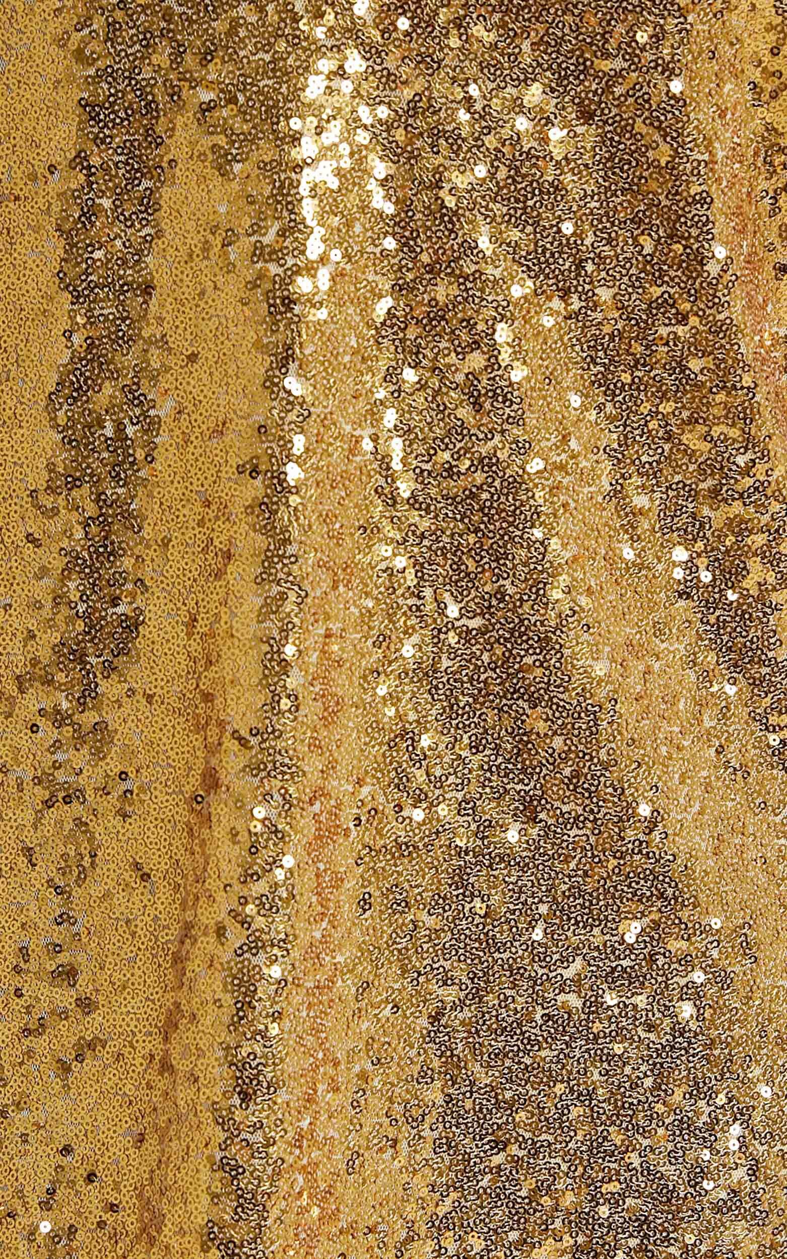 Delilaah Mini Dress - Strappy V Neck Slip Sequin Dress in Gold Sequins