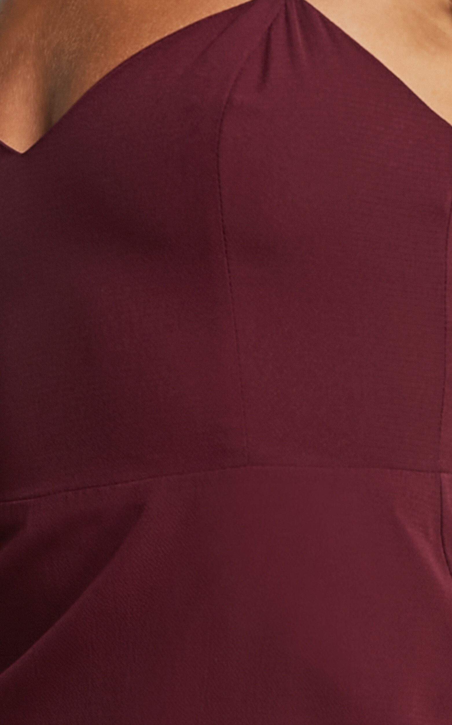 Morgan Midi Dress - Frill Asymmetric Split Dress in Grape