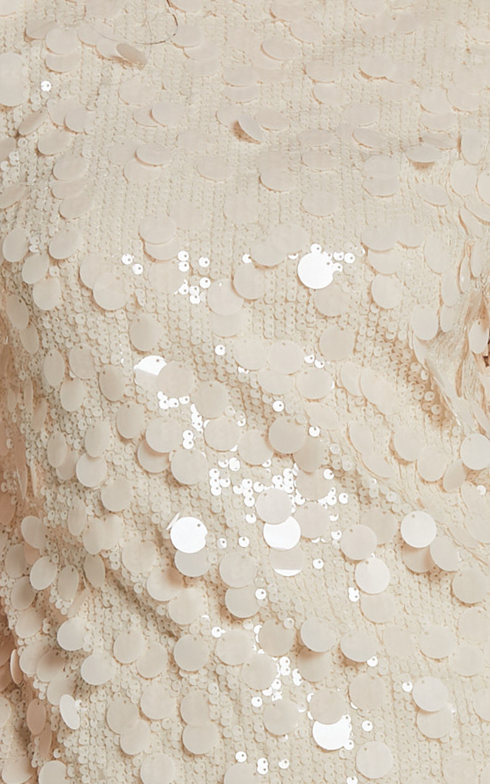 Drea Mini Dress - Short Sleeve Low Back Sequin Dress in Cream