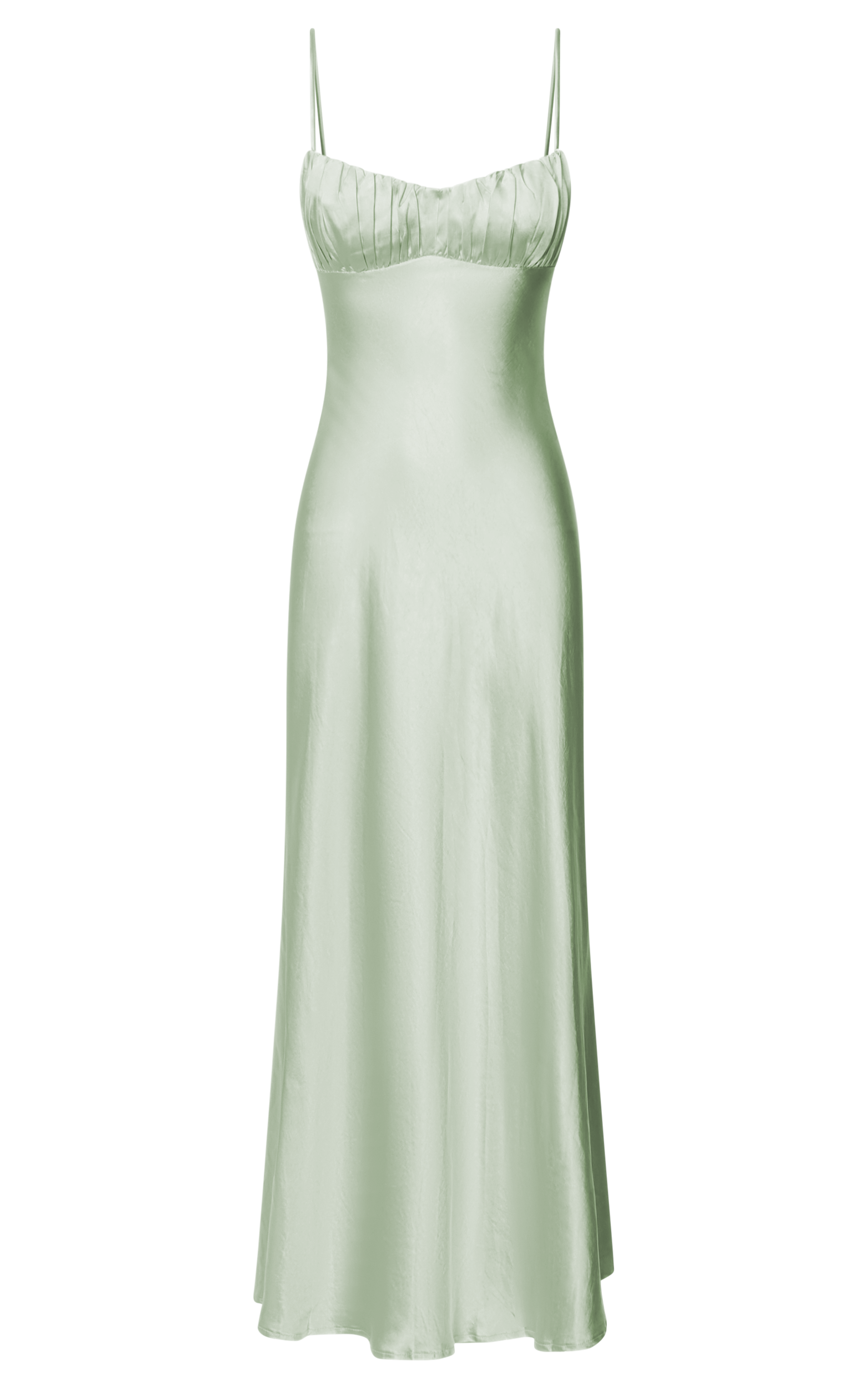 Jonalyn Midi Dress - Open Back Detailing Slip Dress in Sage
