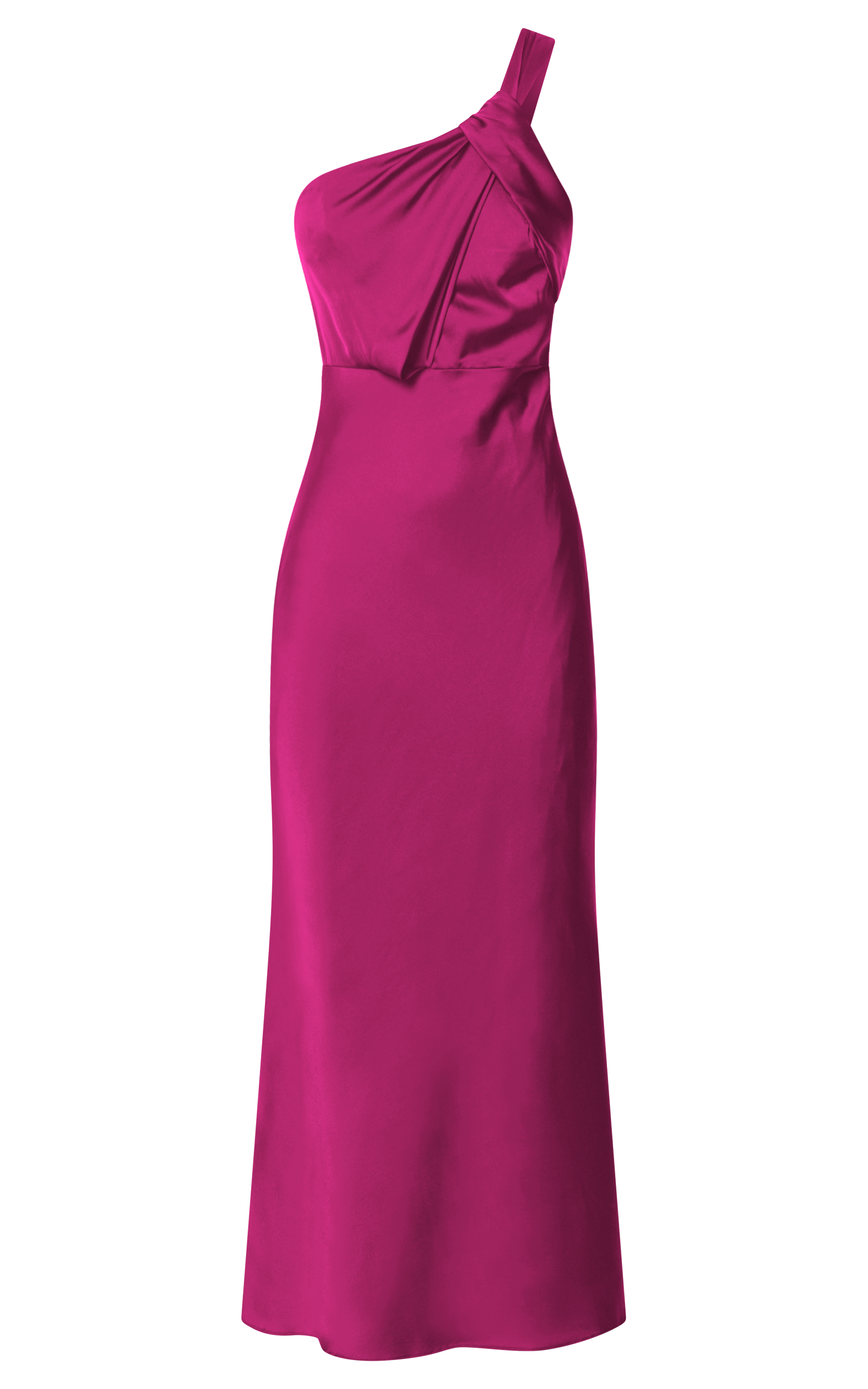 Carmella Midi Dress - One Shoulder Twist Detail Dress in Grape