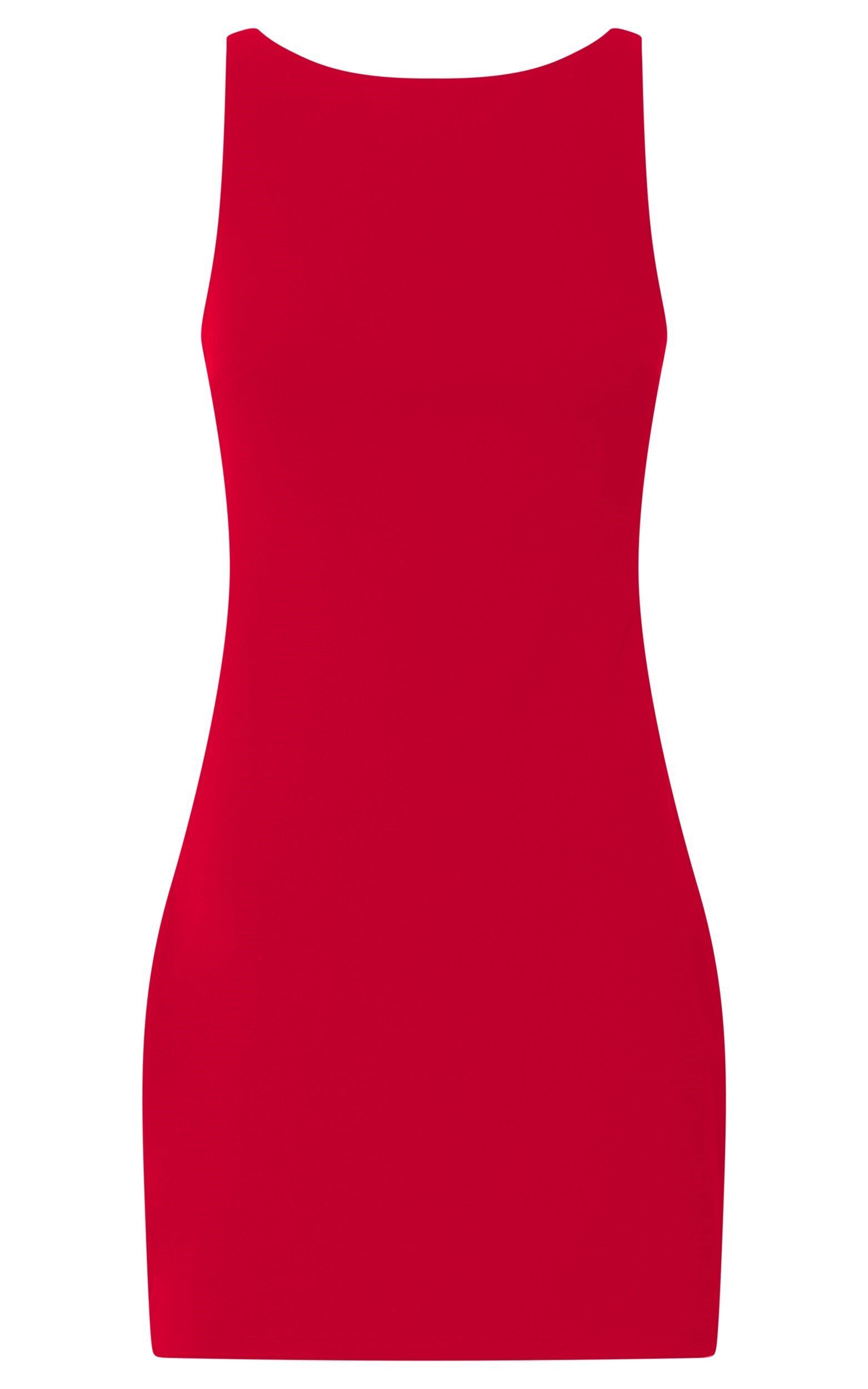Bindi Boat Neck Bodycon Mini Dress in Red