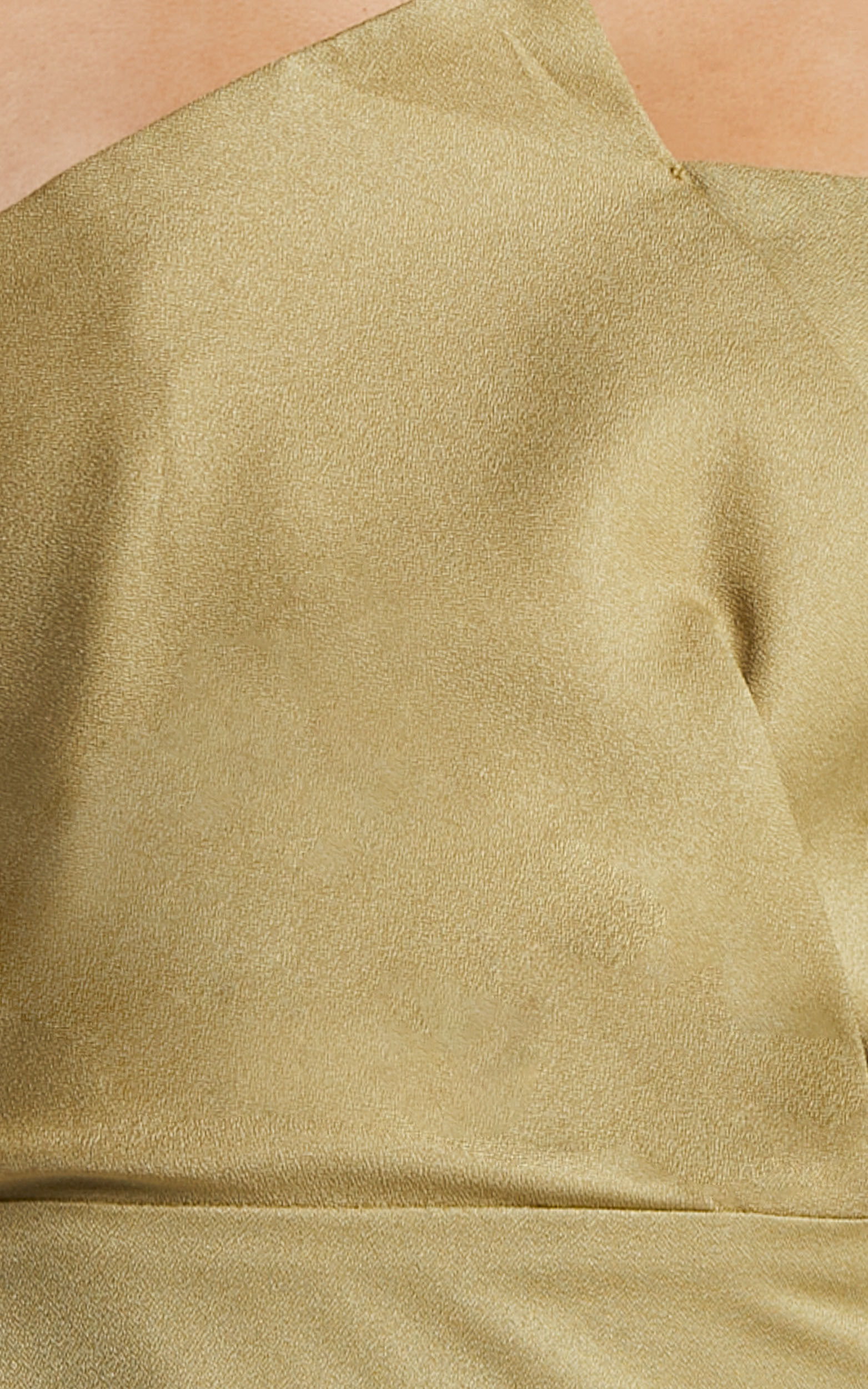 Myla Mini Dress - Strapless Draped Fitted Dress in Olive