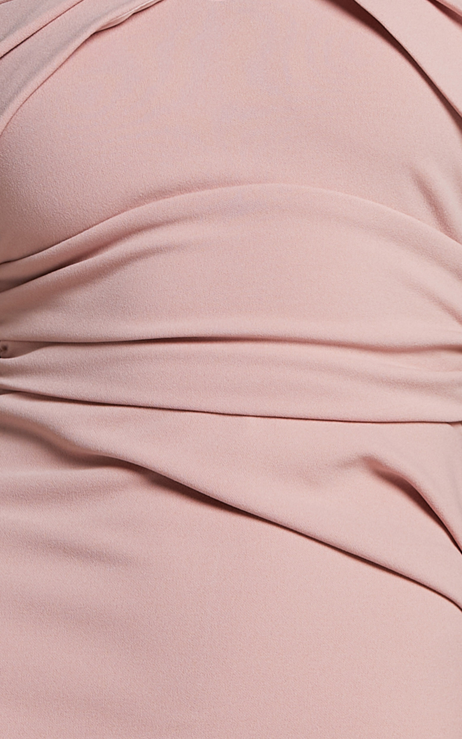 Cleo Midi Dress - Off The Shoulder Ruffle Split Dress in Blush