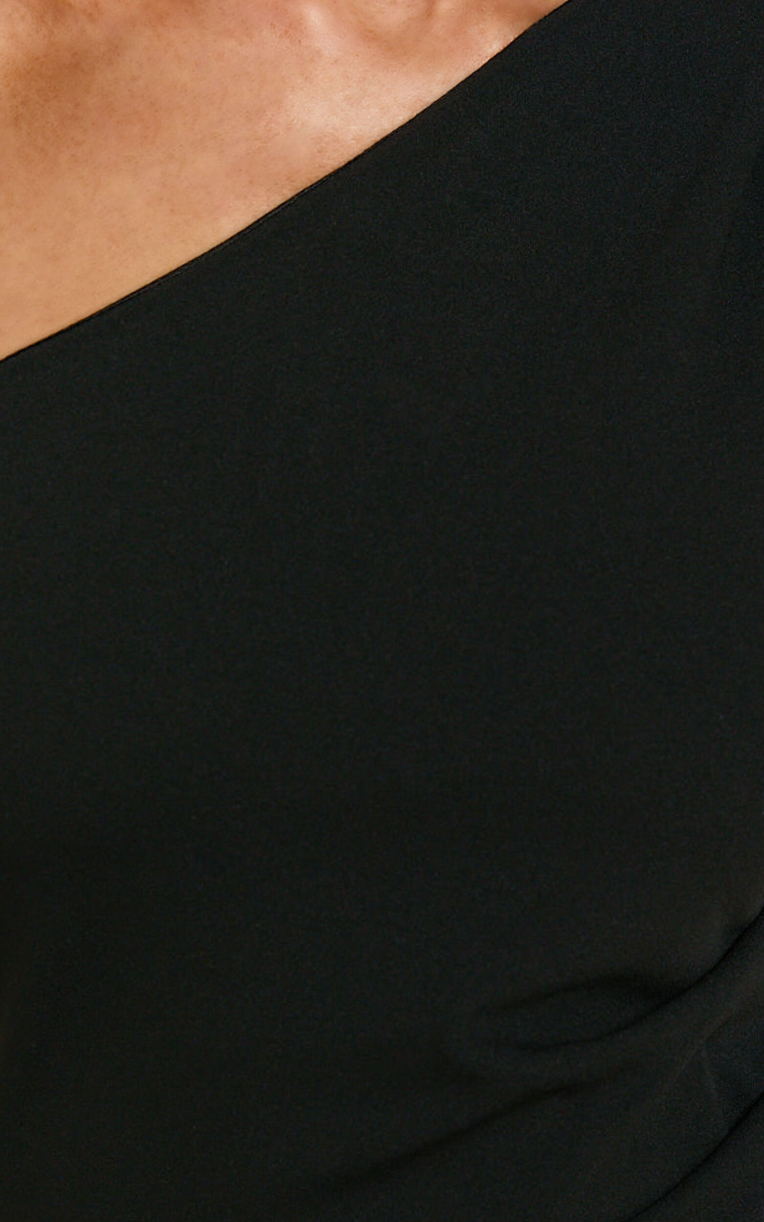 Criselda Maxi Dress - One Shoulder Maxi Dress in Black