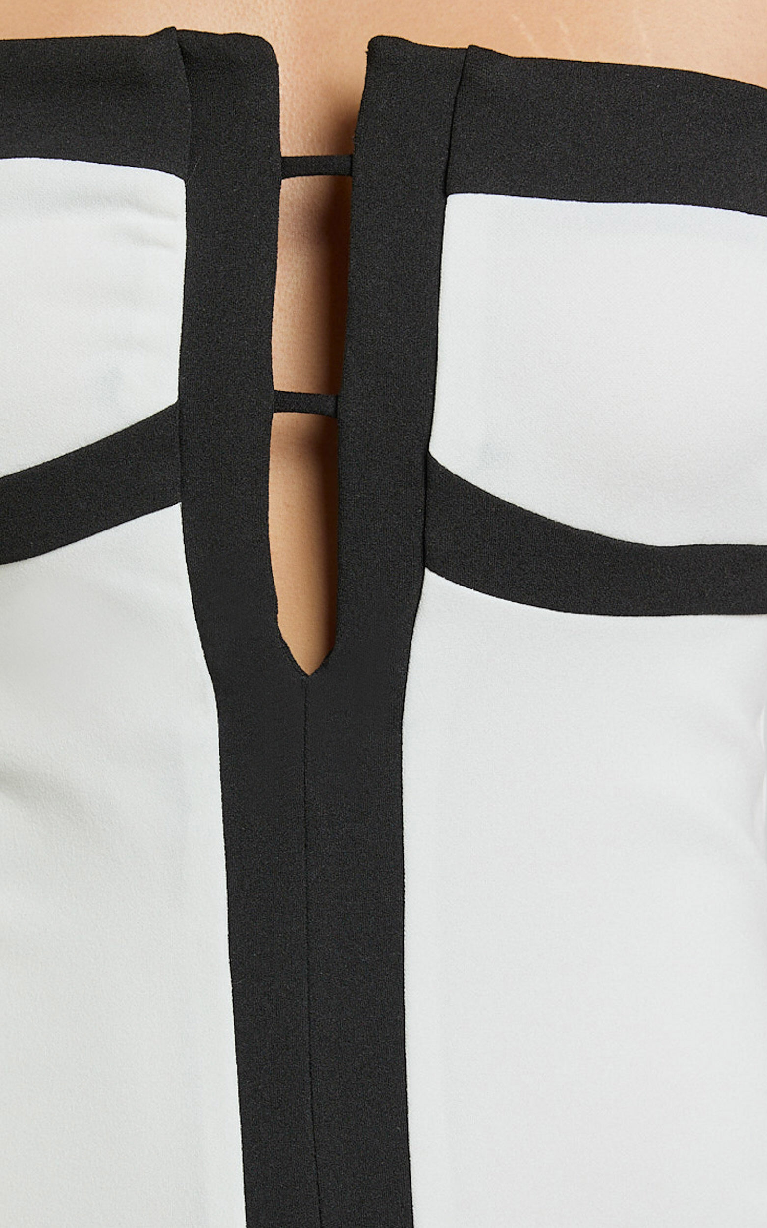 Catherine Midi Dress - Strapless Cup Bust Pencil Dress in White