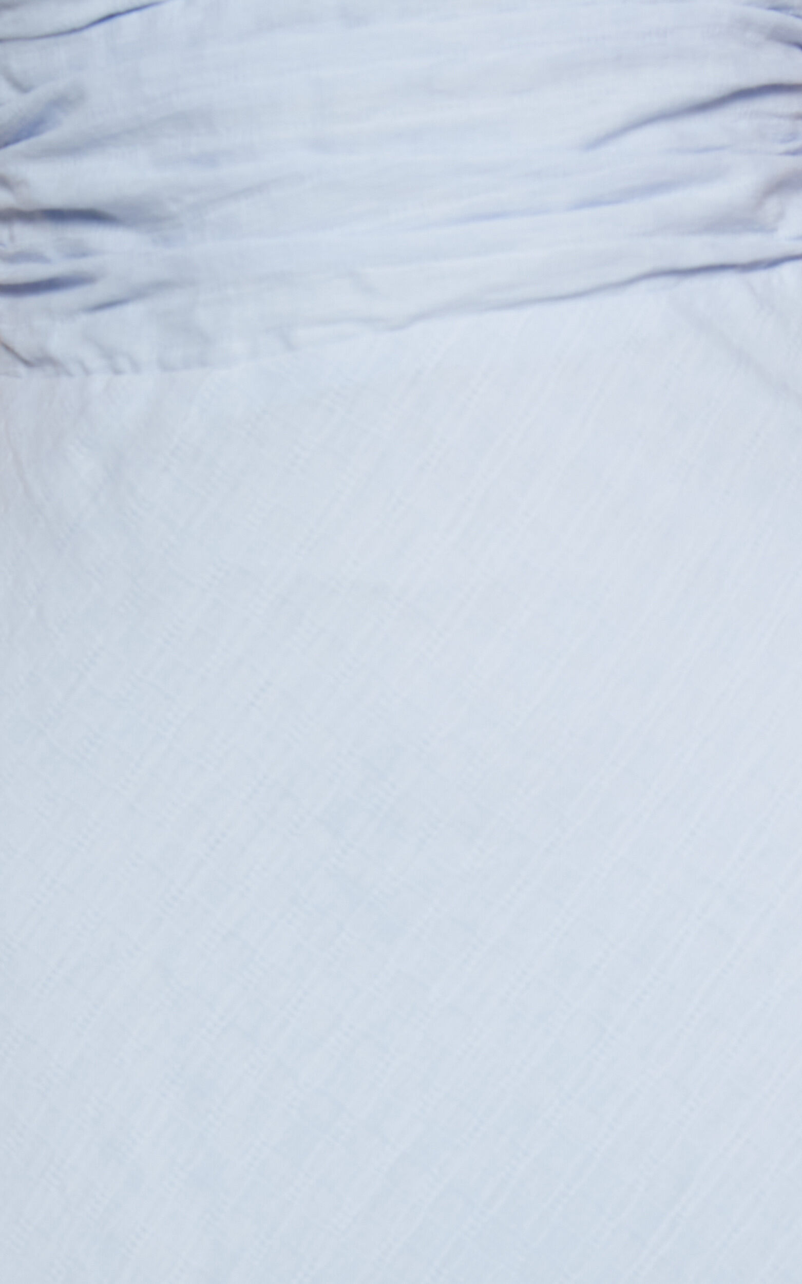 Vynna Midi Dress - Scoop Neck Puff Sleeve Ruched Bust A Line Dress in Blue