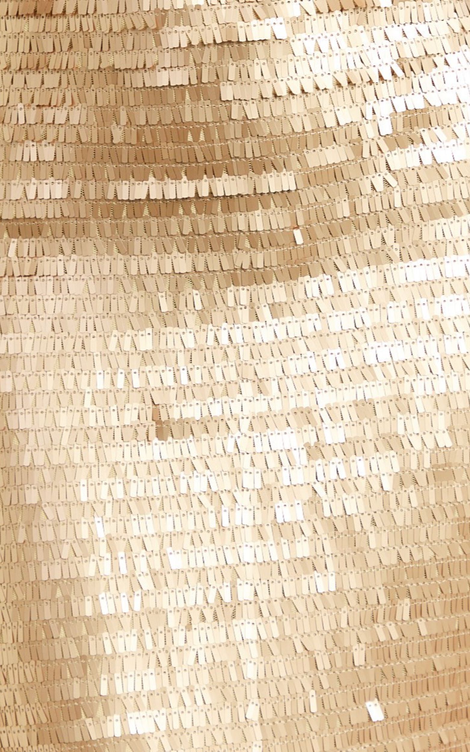 Niquita Midi Dress - Square Sequin Column Dress in Gold