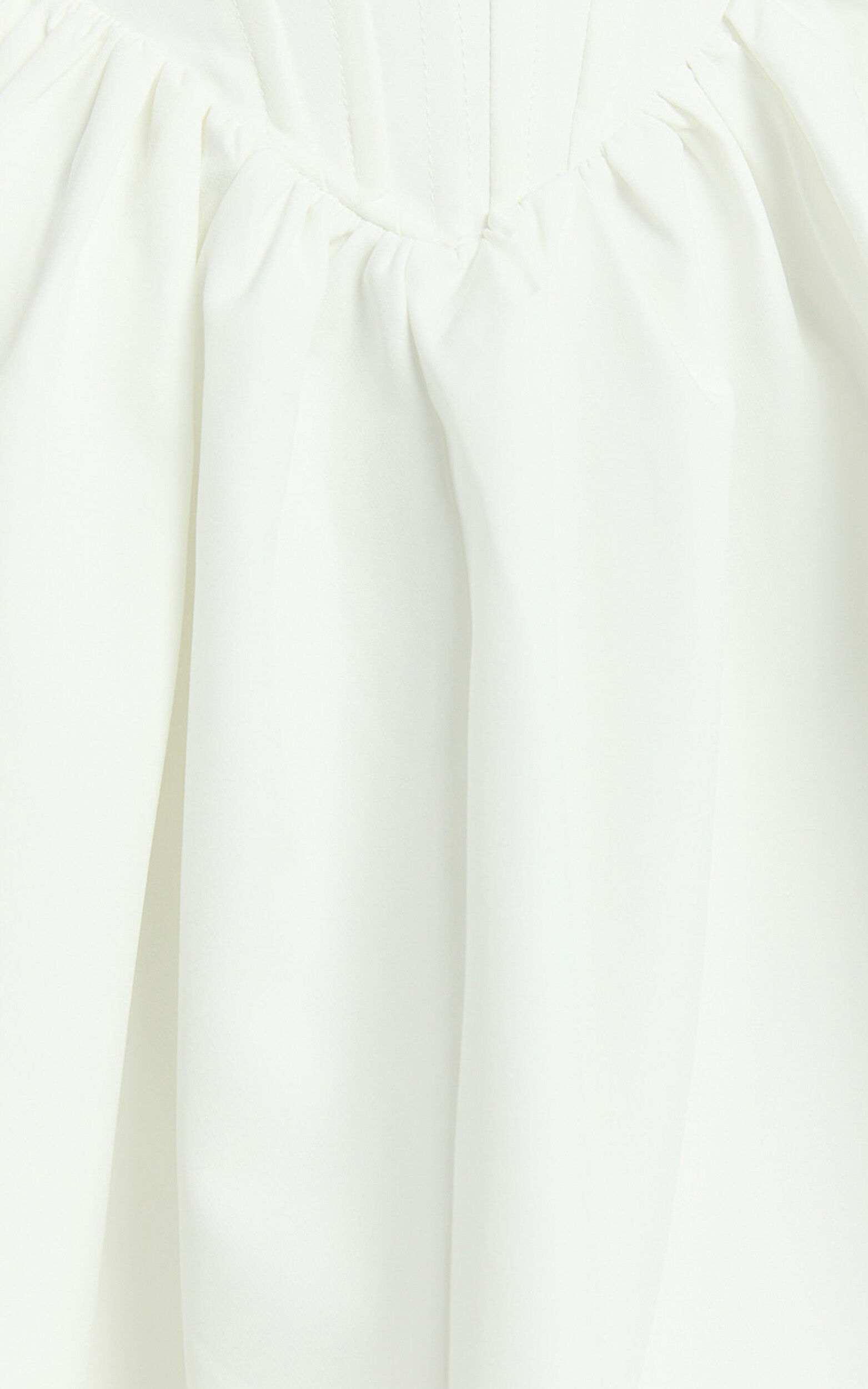 Aimee Mini Dress - Scoop Neck Corset Gathered Dress in White
