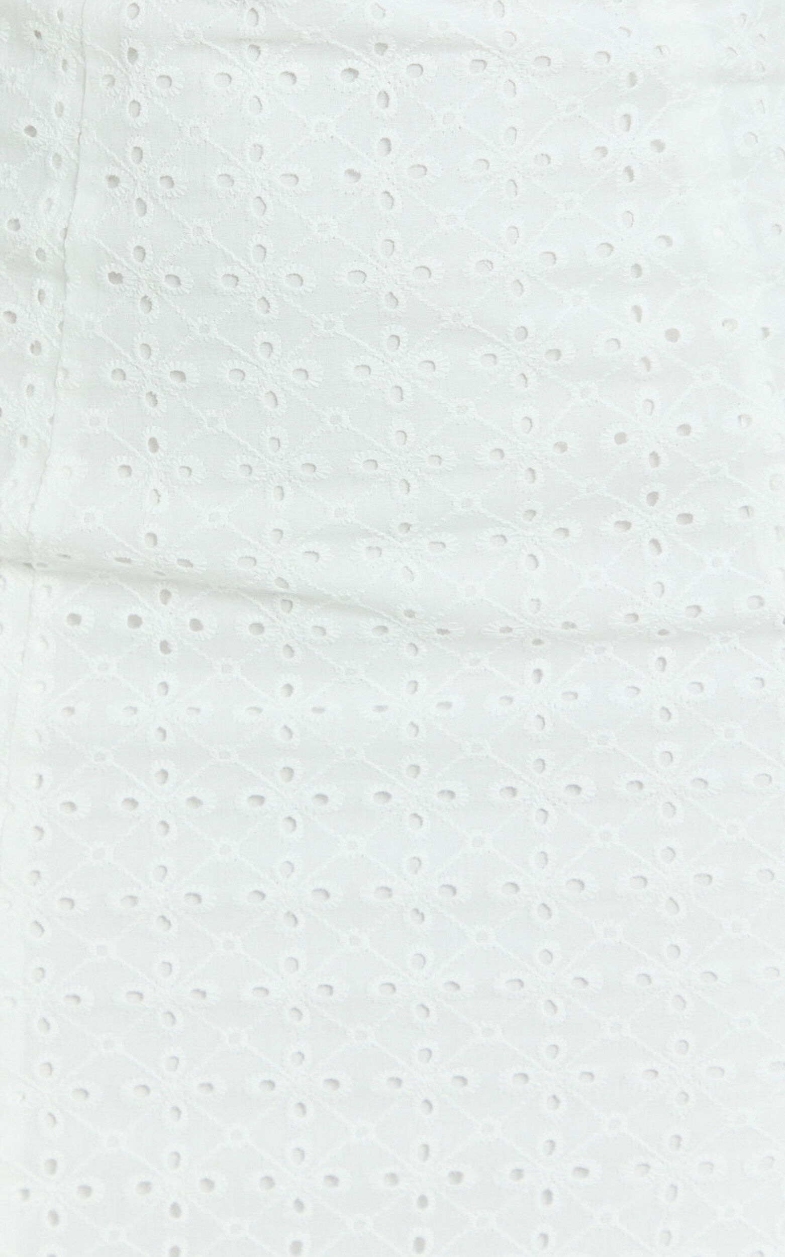 Archie Midi Dress - Ruched Bust Fitted Straight Broiderie Dress in White