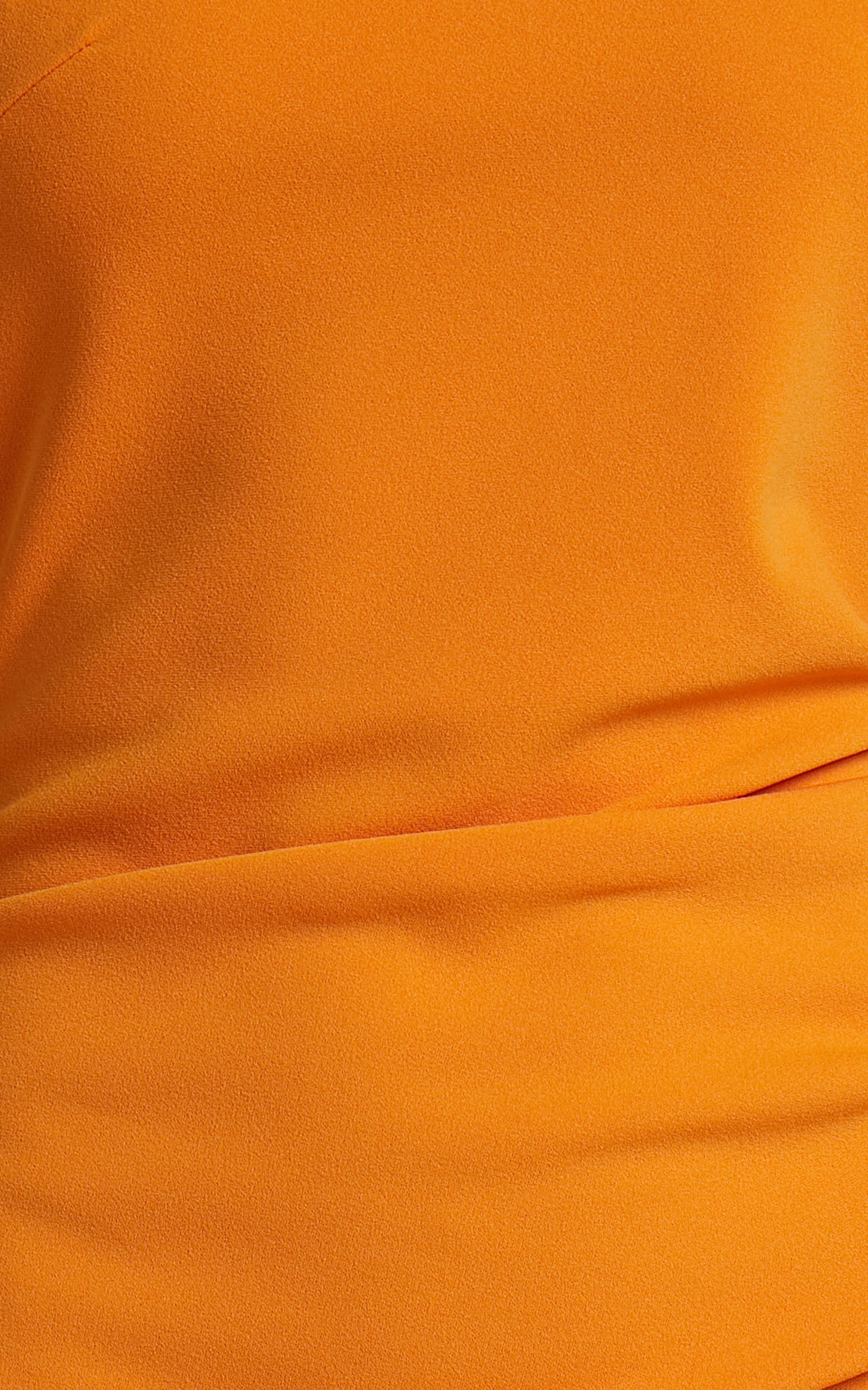 Monette Midi Dress - One Shoulder Straight Dress in Orange