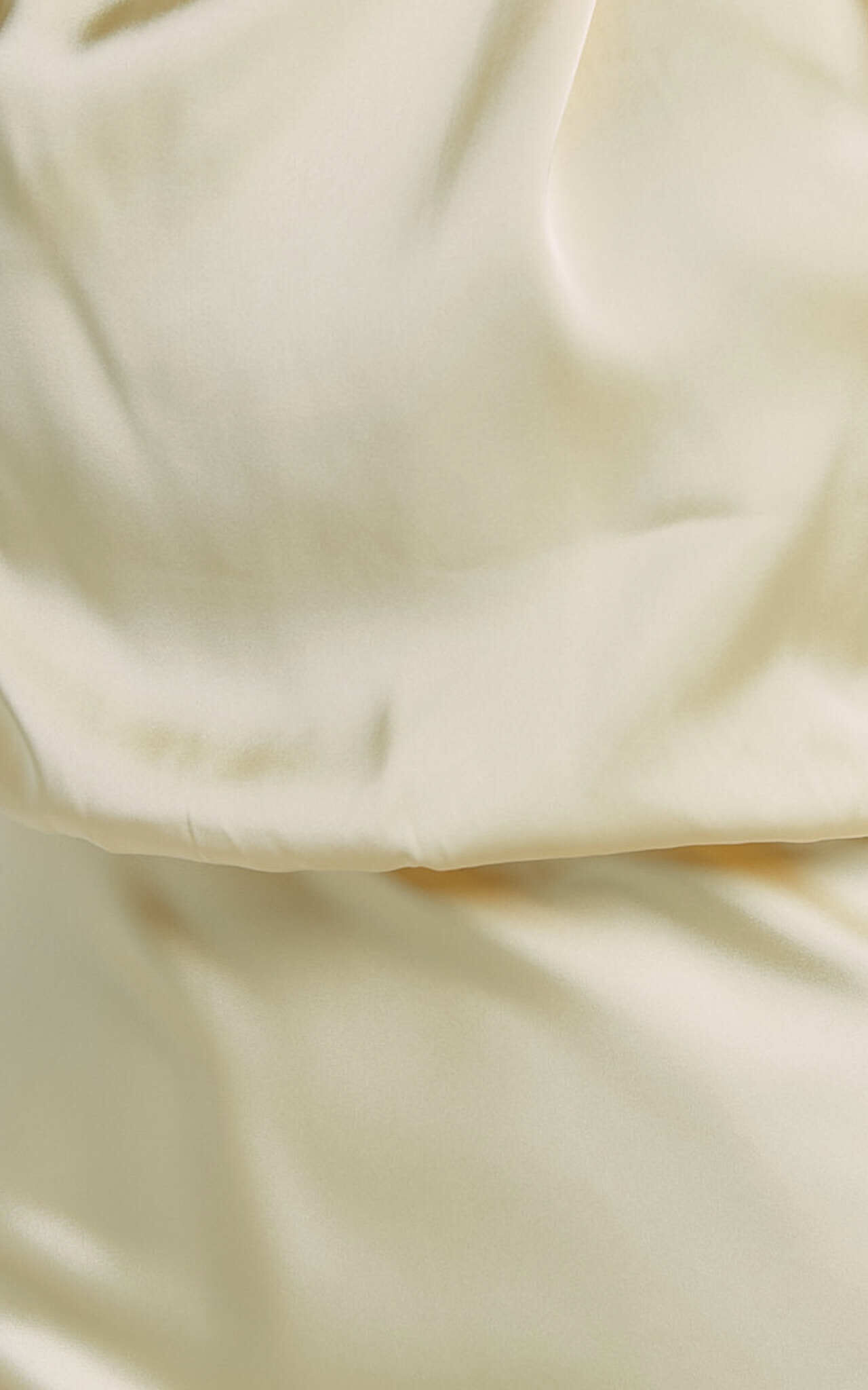 Minnie Midi Dress - Drape Neck Satin Slip Dress in Butter Yellow