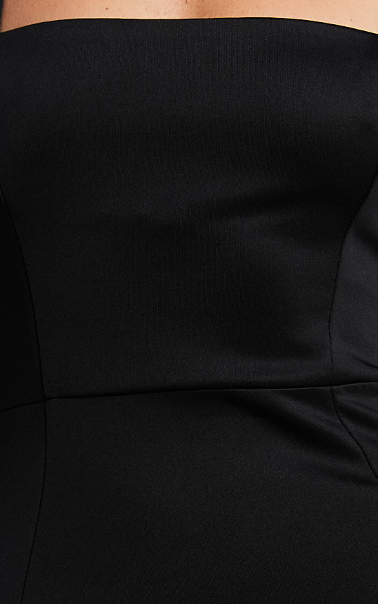 Lainie Maxi Dress - Straight Neck Thigh Split Cross Back in Black