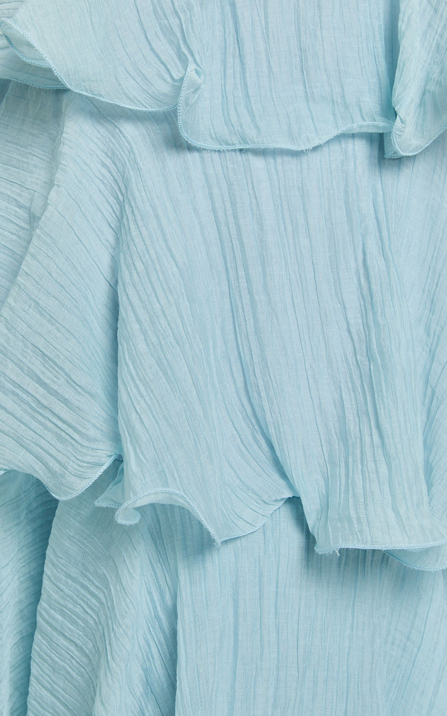 Jaiden Midi Dress - Strappless Layered Dress in Blue