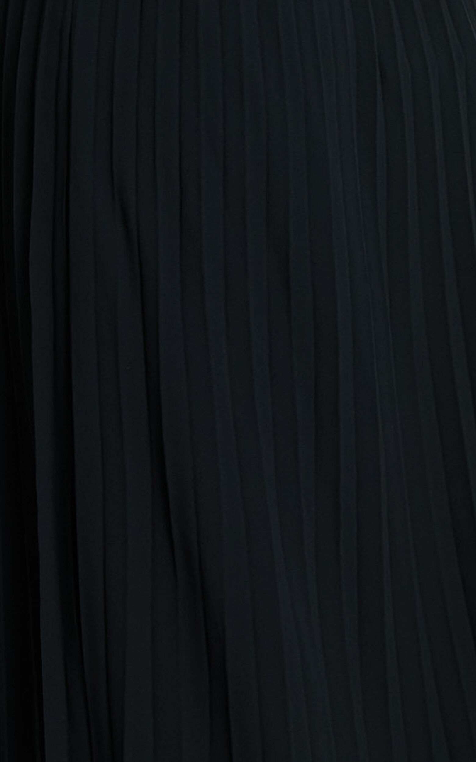 Jodie Midi Dress - Pleated Chiffon Ruched Bust Midi Dress in Black