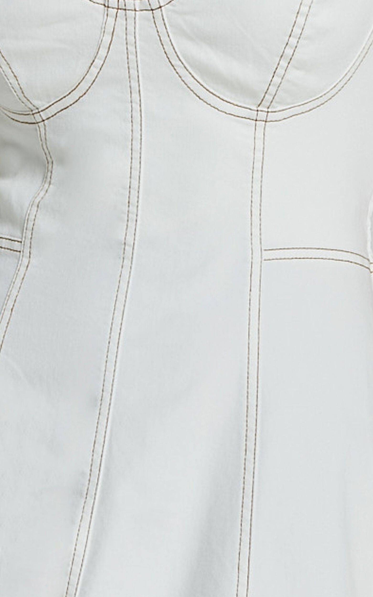 Edeline Midi Dress - Wide Strap Sweetheart Bust Dress in White