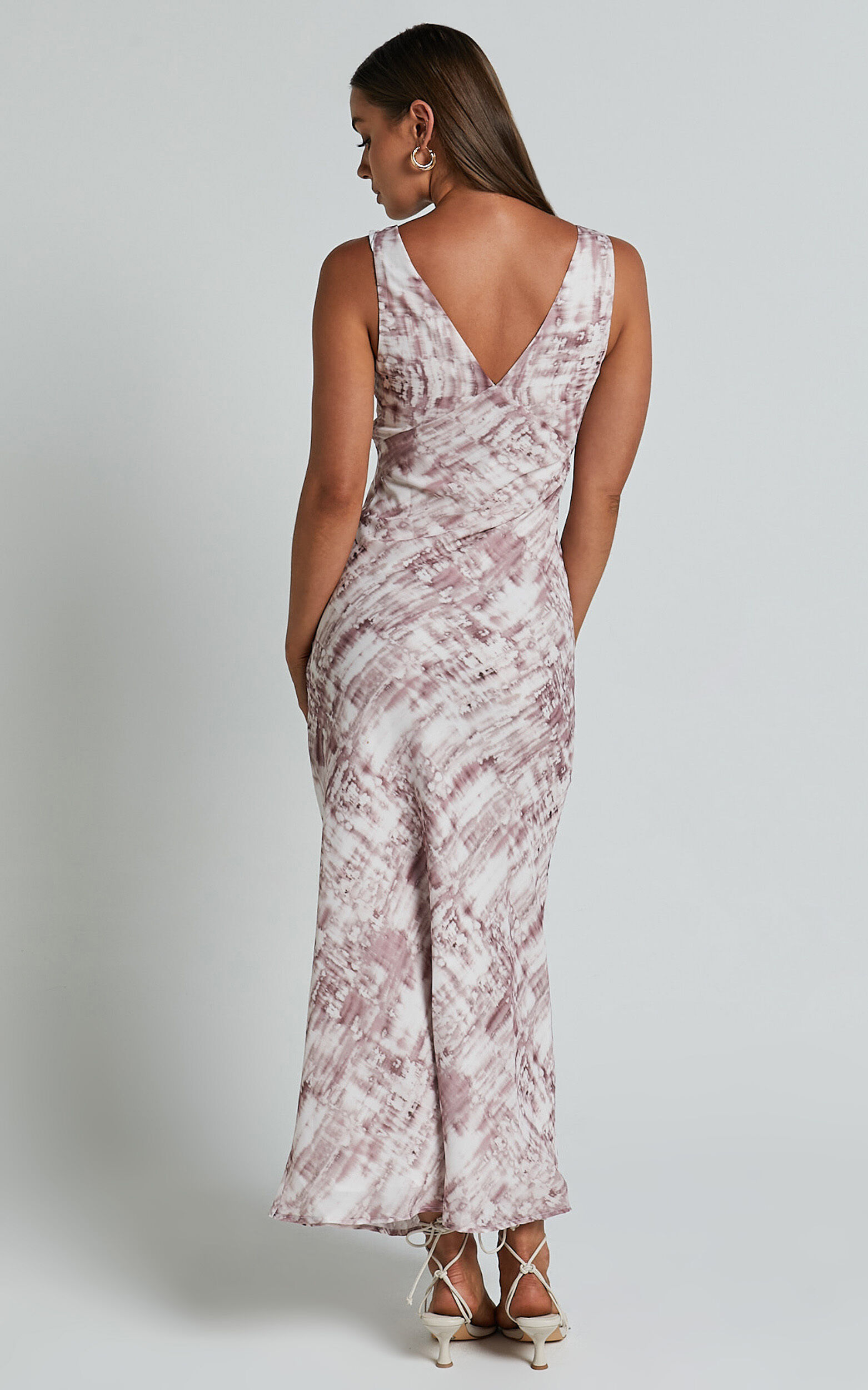 Ahye Midi Dress - V Neck Sleeveless in Arizona Blur