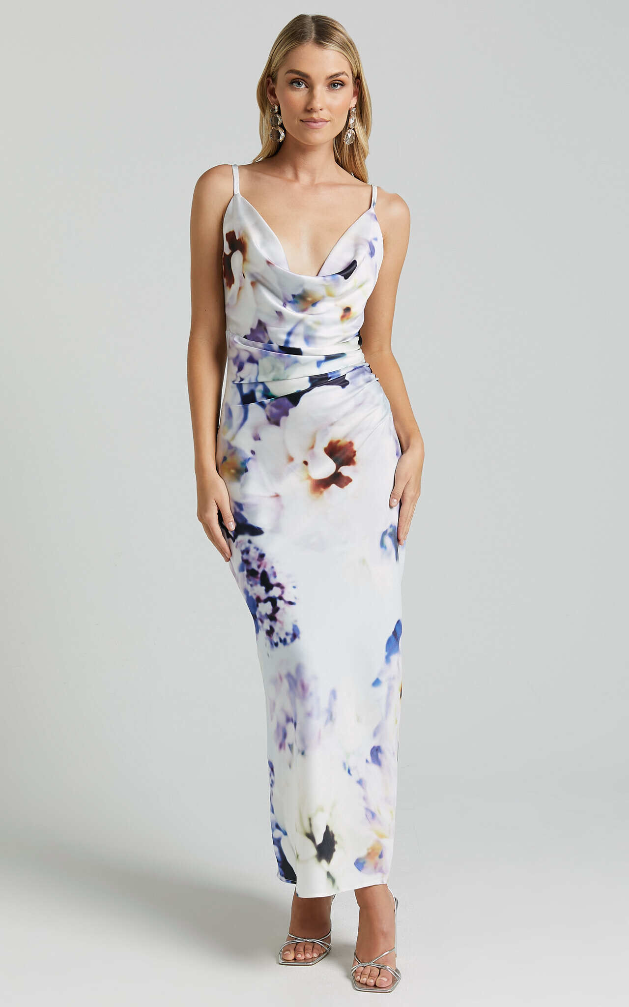 Romilly Maxi Dress - Strappy Cowl Neck Slip in La Reverie Print