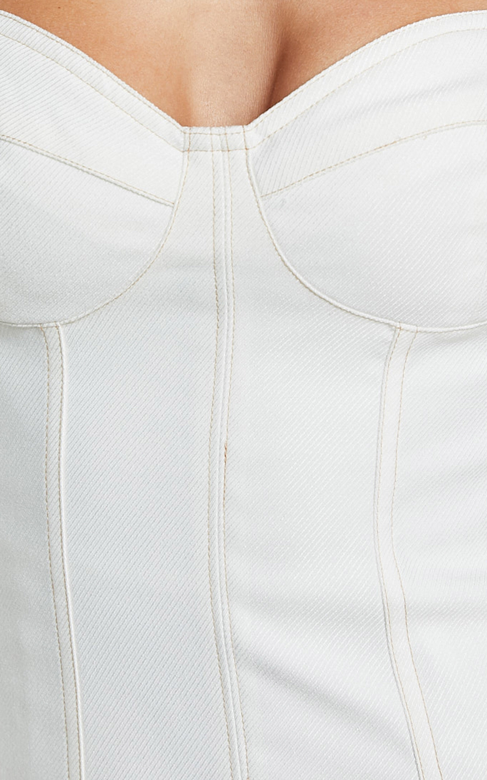 Dove Mini Dress - Sweetheart Wide Strap Fit and Flare Dress in White